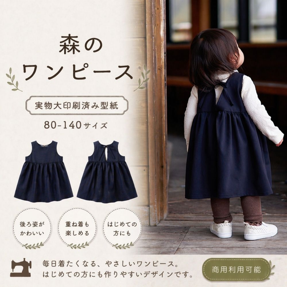 森のワンピースの型紙 2-006-1