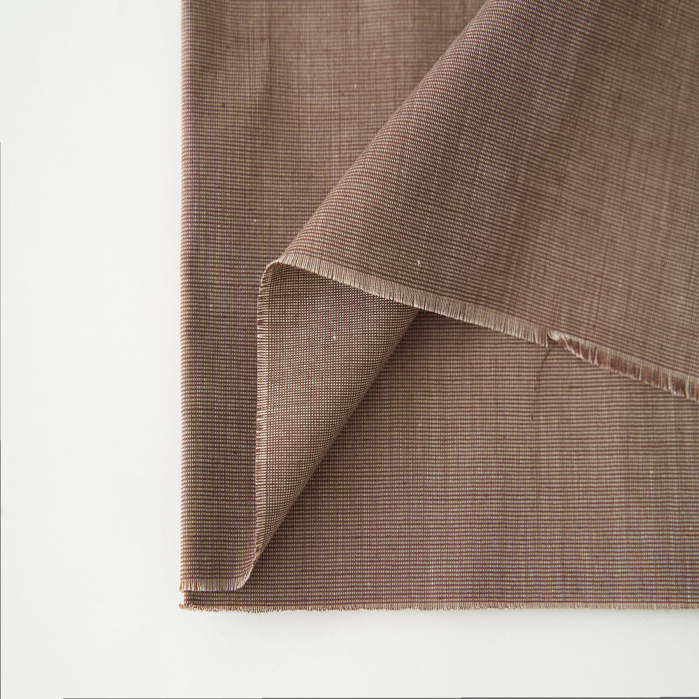 綿ポリ混紡ライトウェザー無地#Cマロン・ブラウン