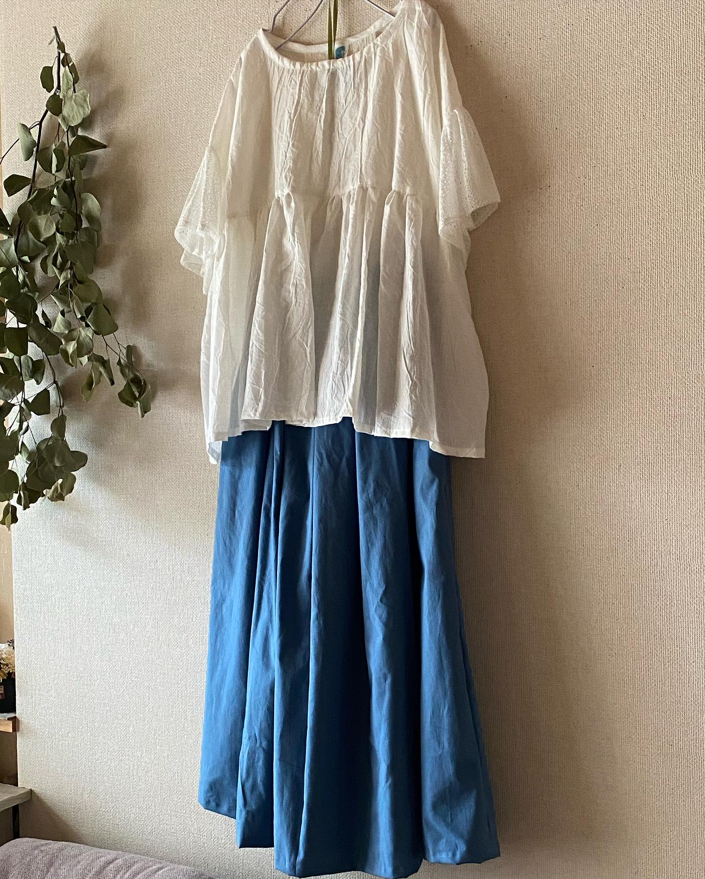 国産 コットン シーチング 大人スカート Instagram作品例 CxRc_MQv5-I 1 3000-22#カラー_#22露草