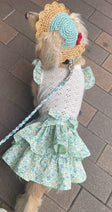3255 Bブルー小花柄を使った13-002犬服アレンジ作品例