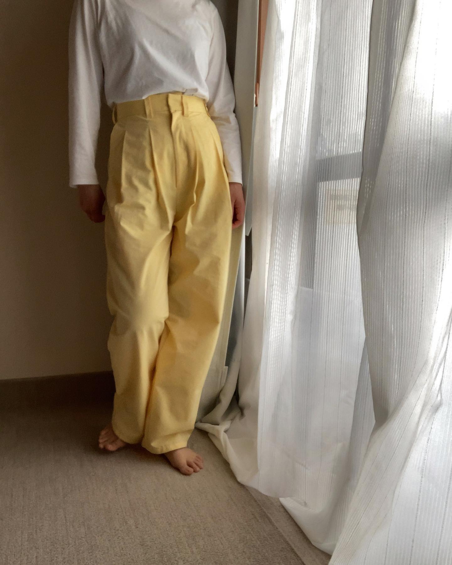 綿ポリダンガリー 無地 大人パンツ Instagram作品例 CdLDwu2P56r 1 4500-104#カラー_#104　イエロー