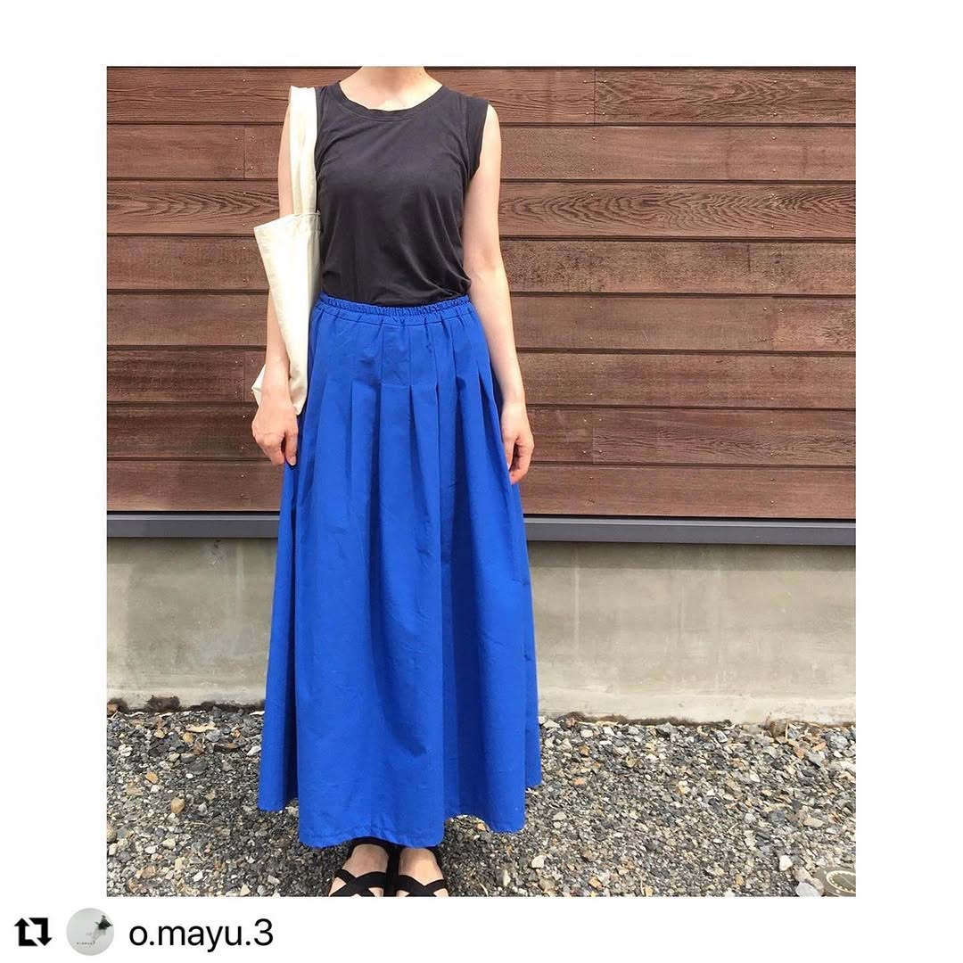 綿ポリダンガリー 無地 大人スカート Instagram作品例 CS6JNvov0kM 1 4500-218#カラー_#218　アラビンブルー