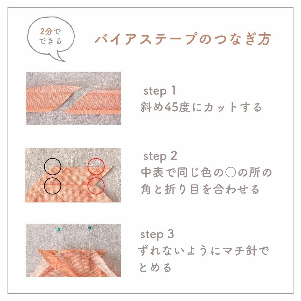 訳あり オリジナル綿ポリダンガリー 両折れバイアステープ　1.5cm幅 2mカット 【商用可能】