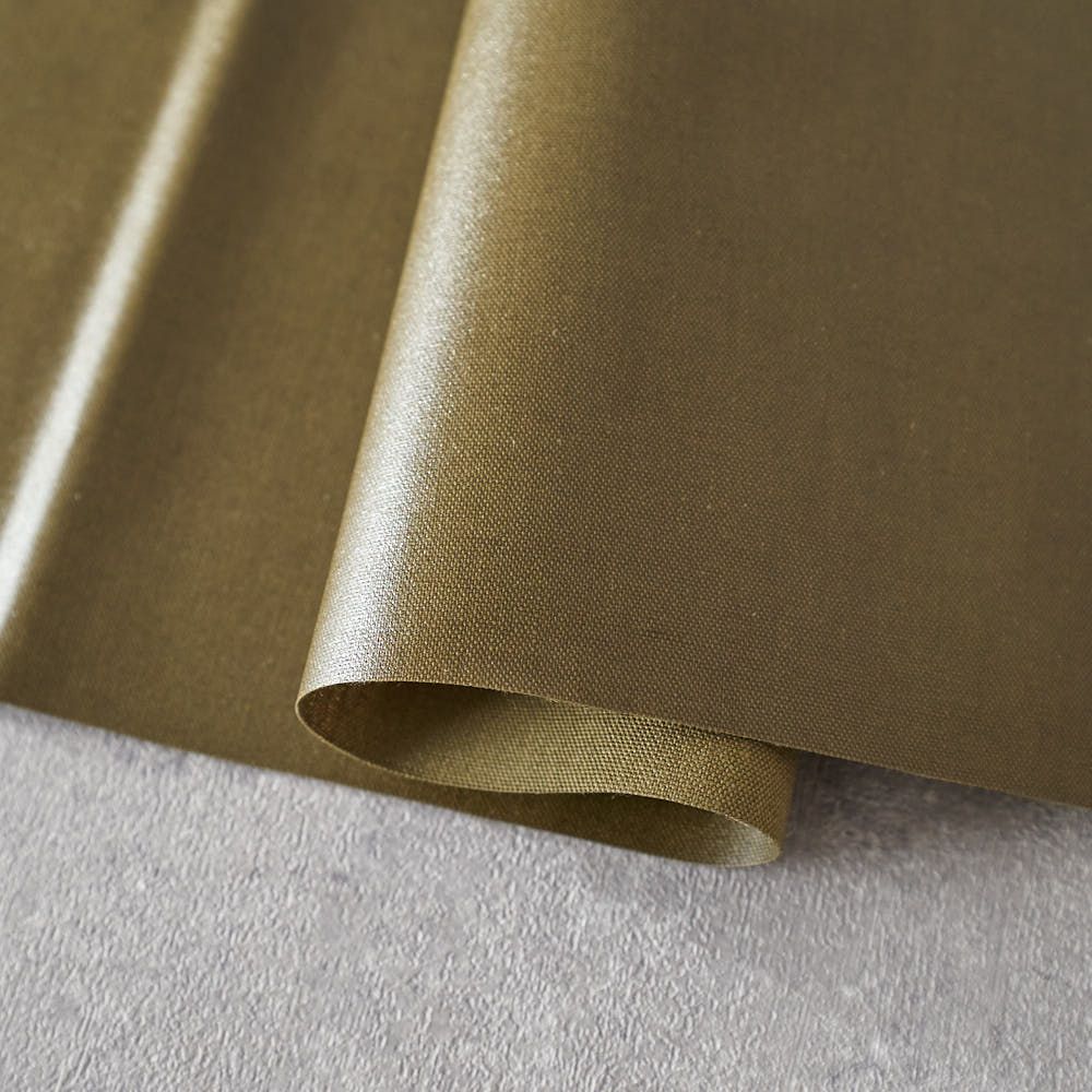 ラミネート加工 綿ポリ交織ダンガリー#215ディープオリーブ