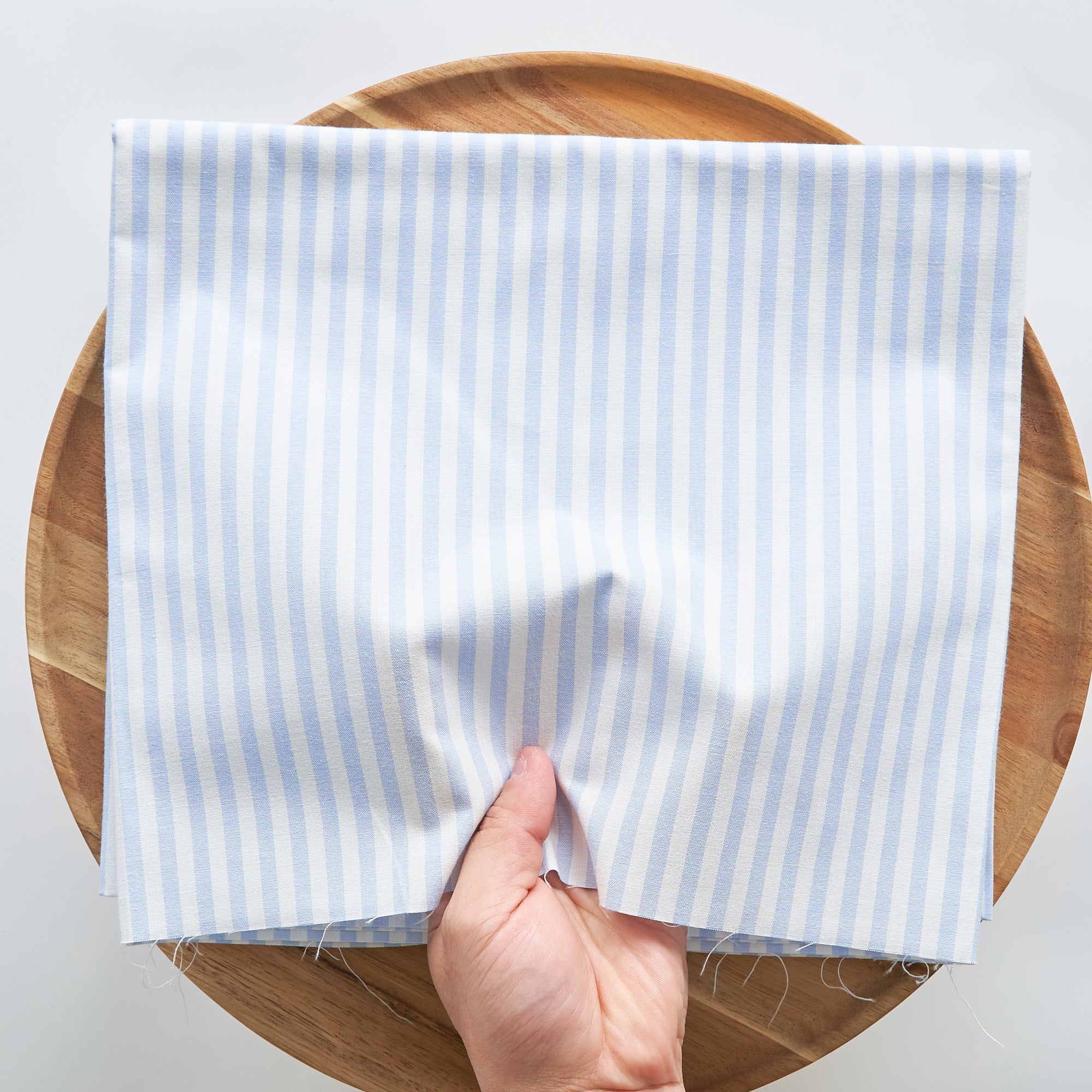 綿ポリ交織ダンガリー5mmストライプ#103 みずいろ