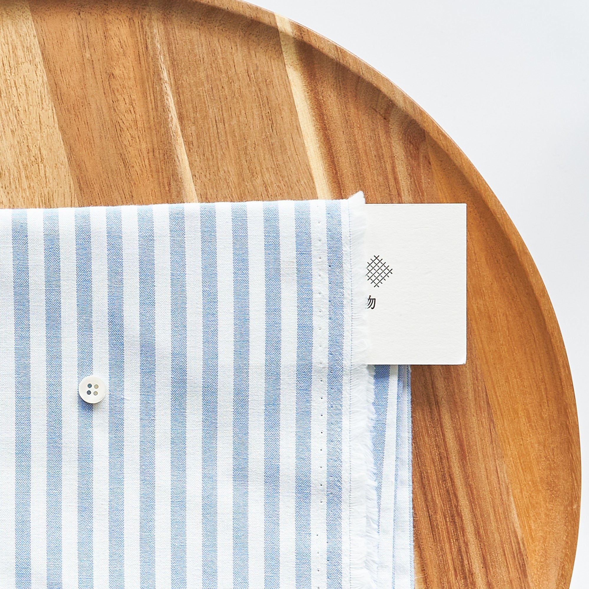 綿ポリ交織ダンガリー5mmストライプ#106 マリンブルー