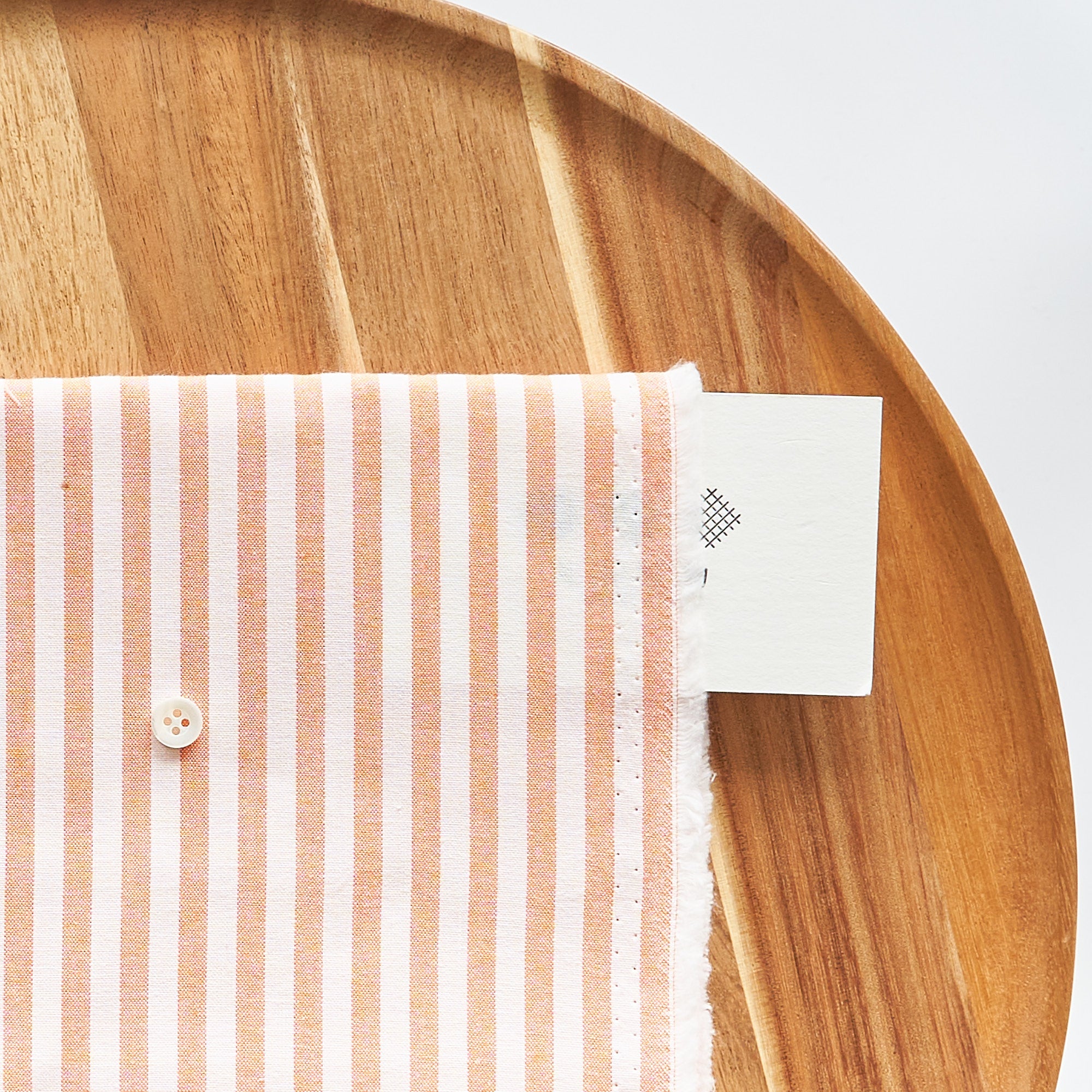 綿ポリ交織ダンガリー5mmストライプ#114 オレンジ