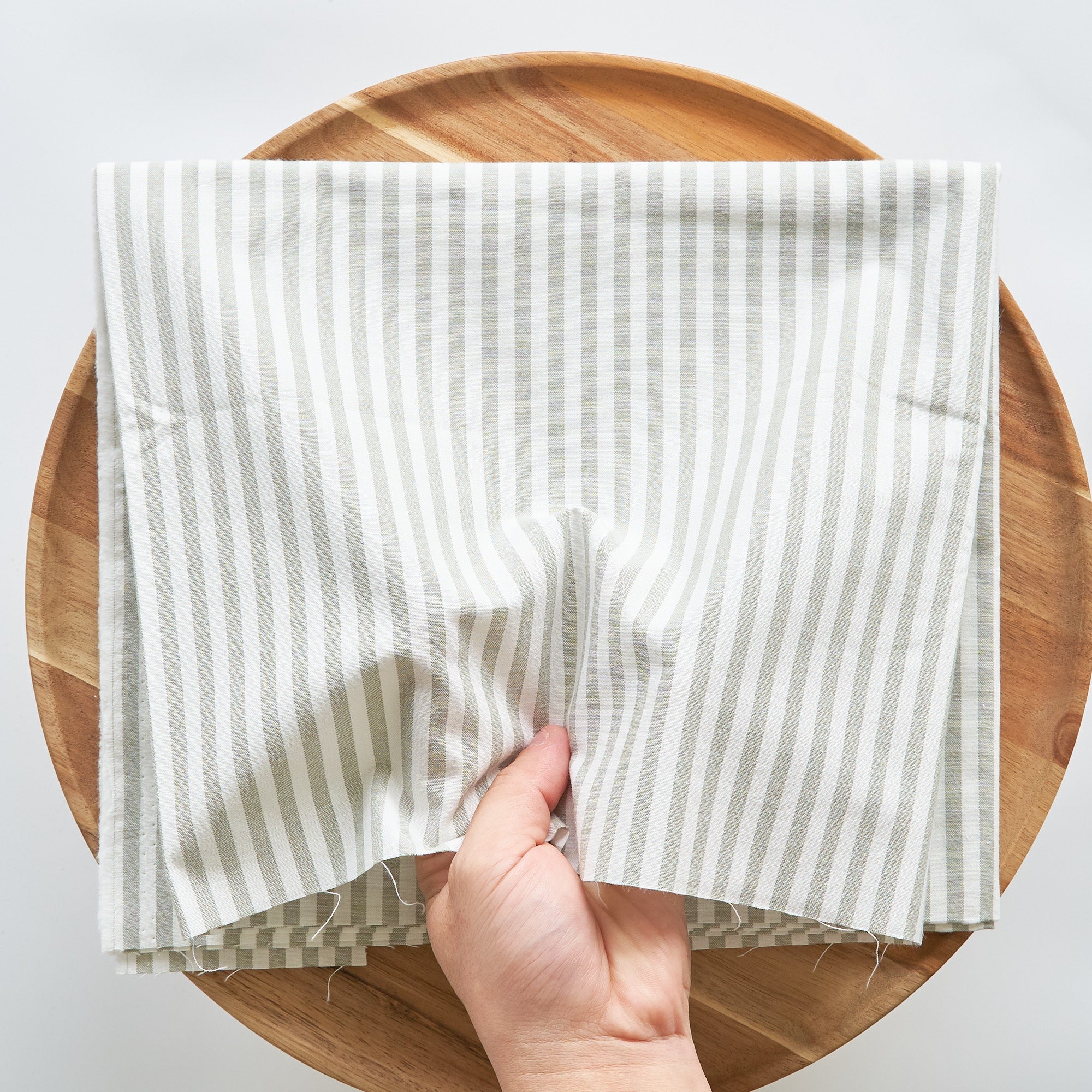 綿ポリ交織ダンガリー5mmストライプ#115 モスグリーン