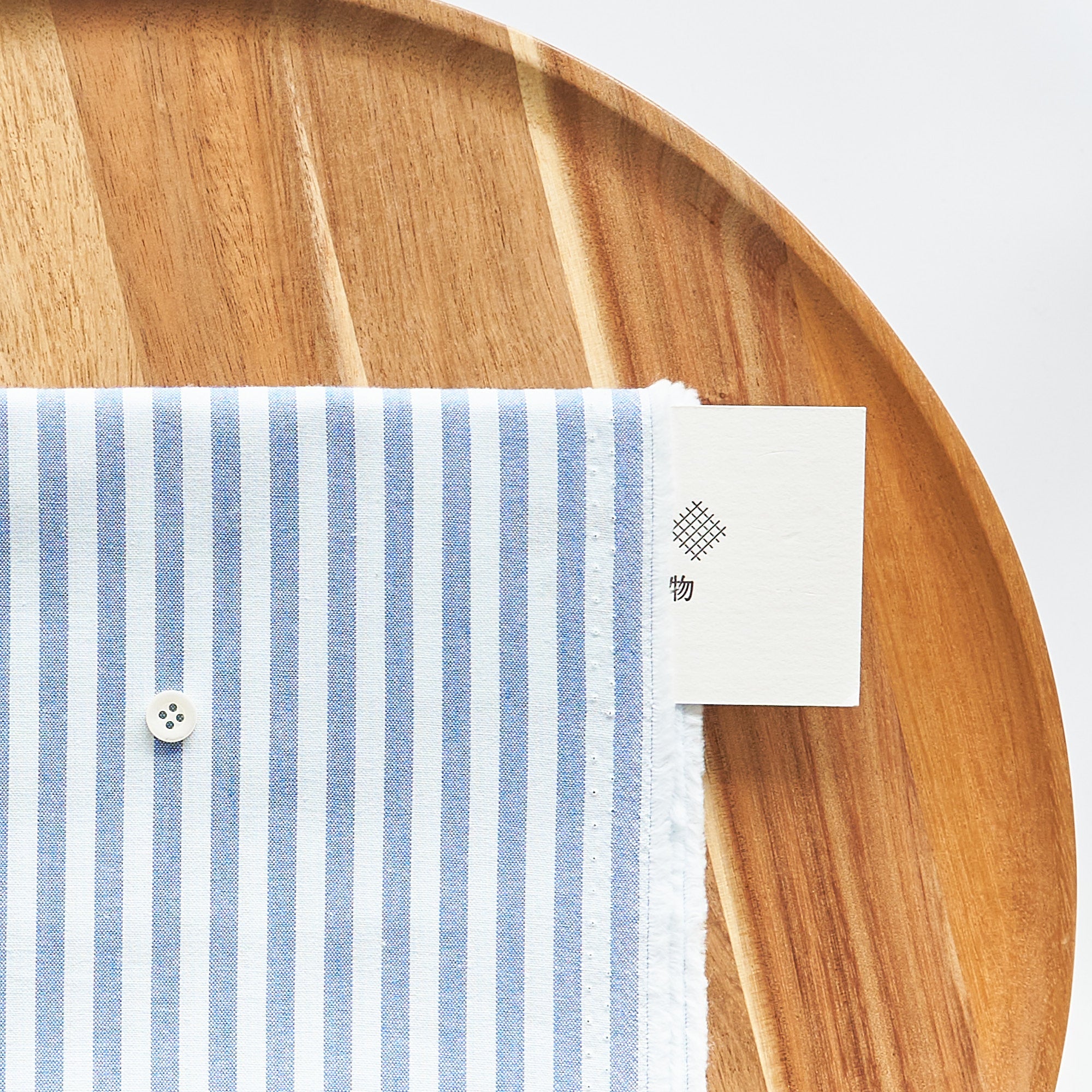 綿ポリ交織ダンガリー5mmストライプ#118 ブルー