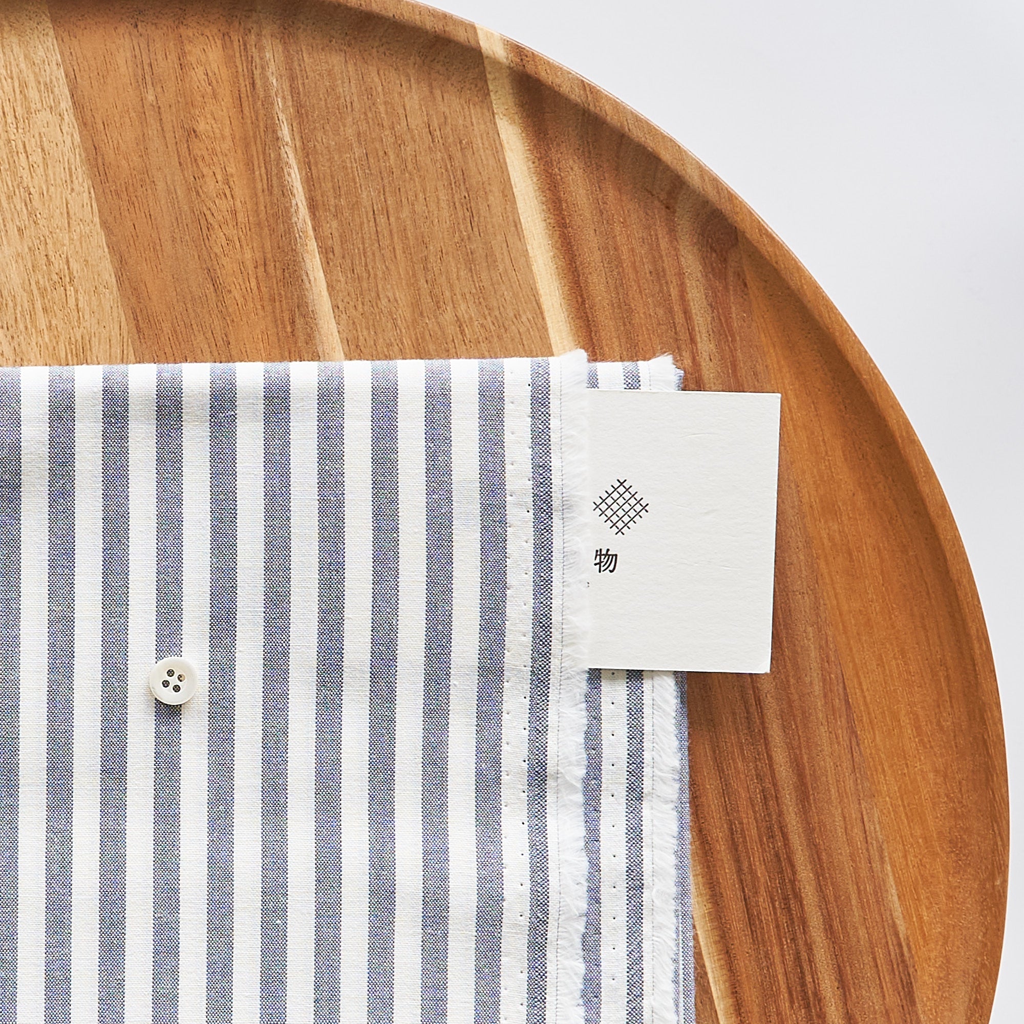 綿ポリ交織ダンガリー5mmストライプ#119 ネイビー