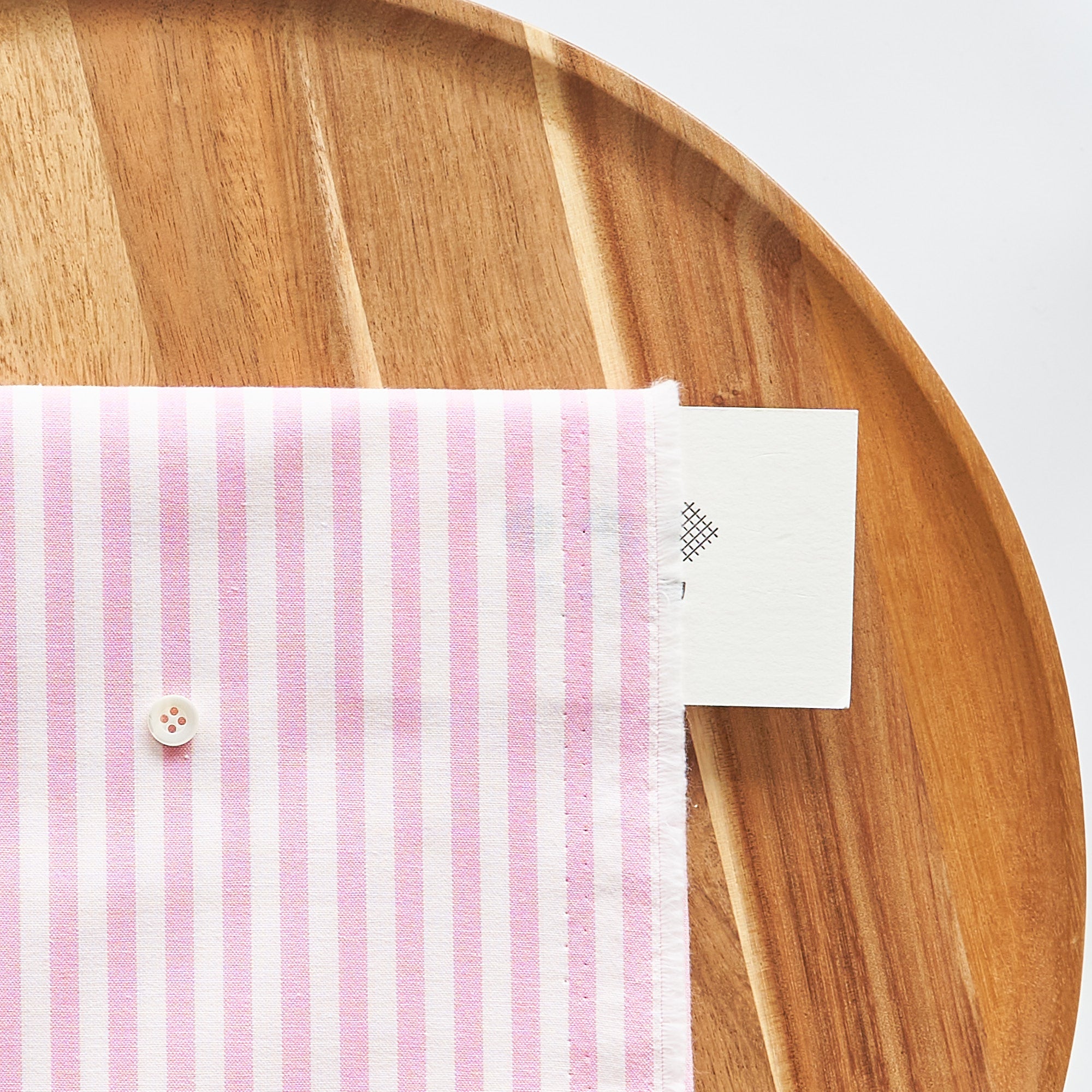 綿ポリ交織ダンガリー5mmストライプ#122 コスモスピンク