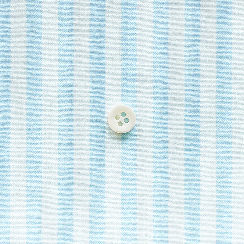 綿ポリダンガリー ストライプ#柄の大きさ_5mm#カラー_#124 アクアブルー