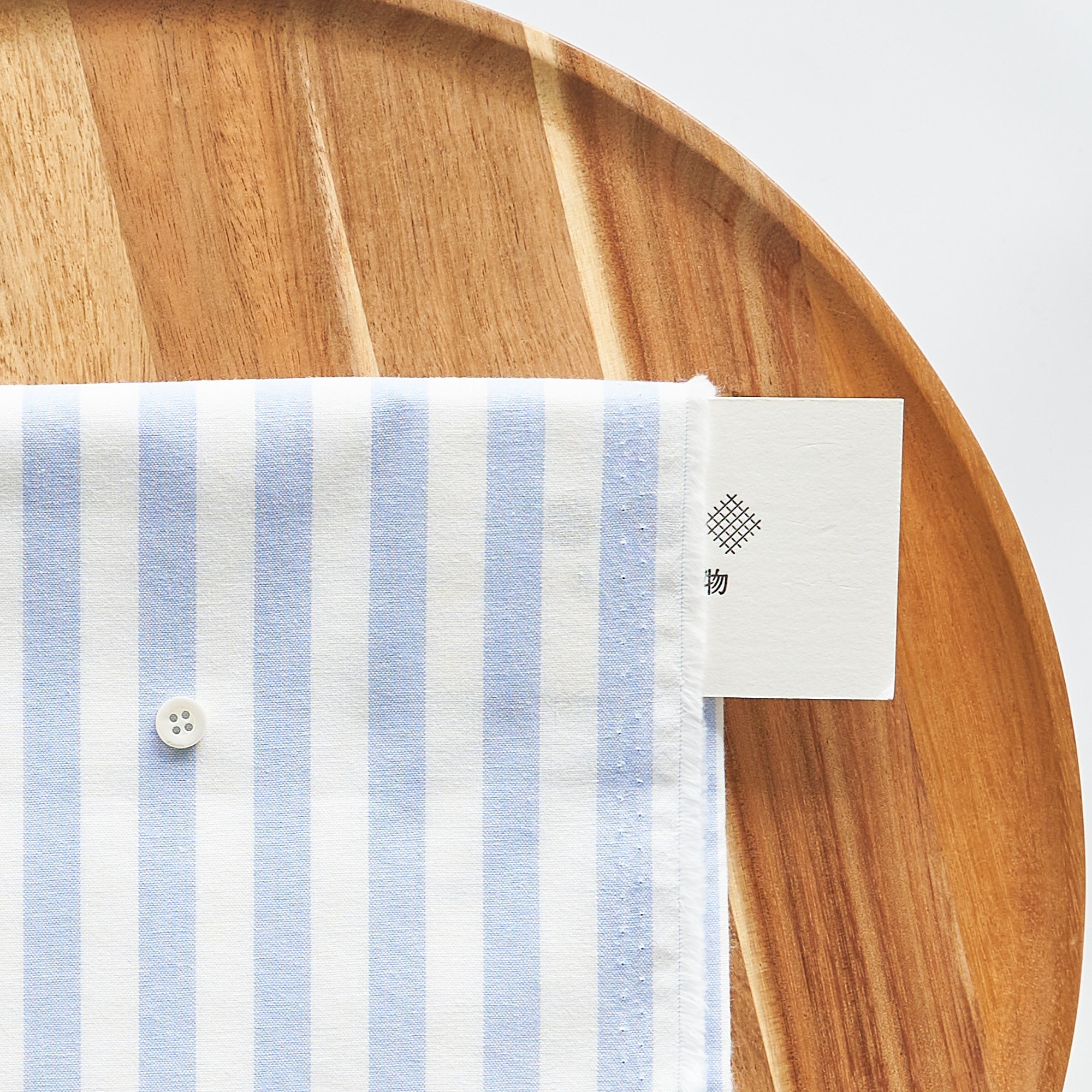 綿ポリ交織ダンガリー12mmストライプ#103 みずいろ