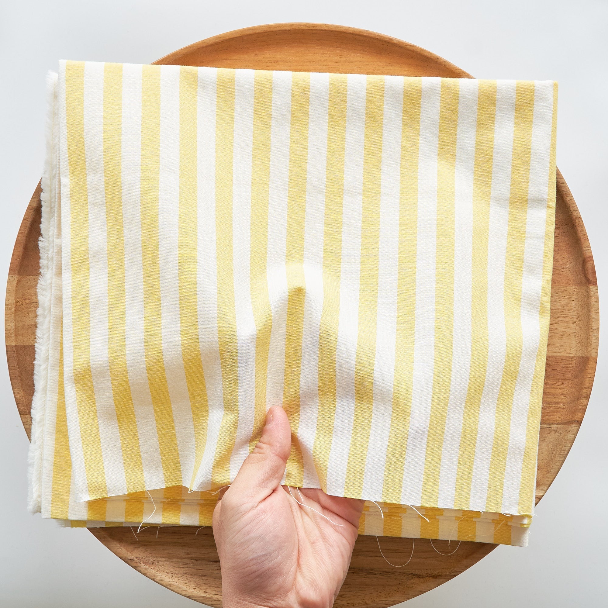 綿ポリ交織ダンガリー12mmストライプ#104 イエロー