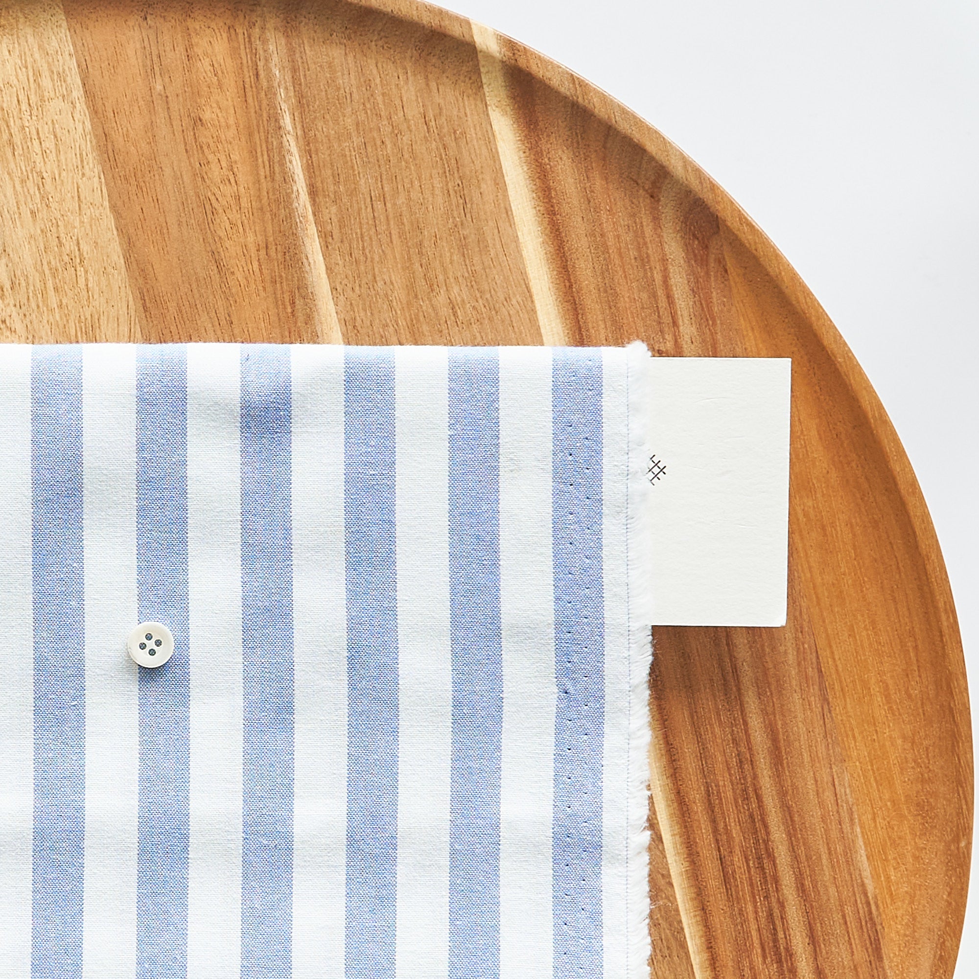 綿ポリ交織ダンガリー12mmストライプ#106 マリンブルー