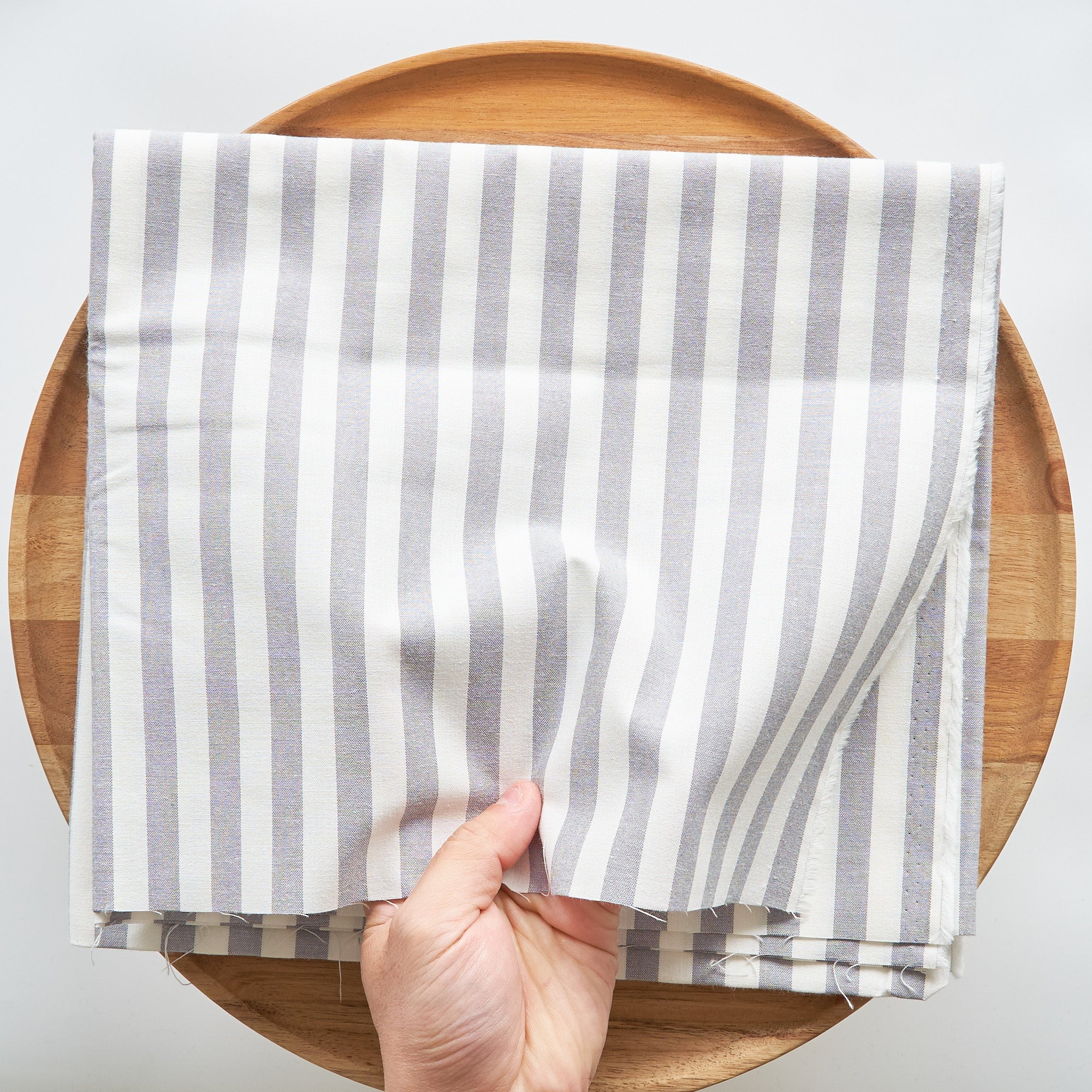 綿ポリ交織ダンガリー12mmストライプ#108 グレー