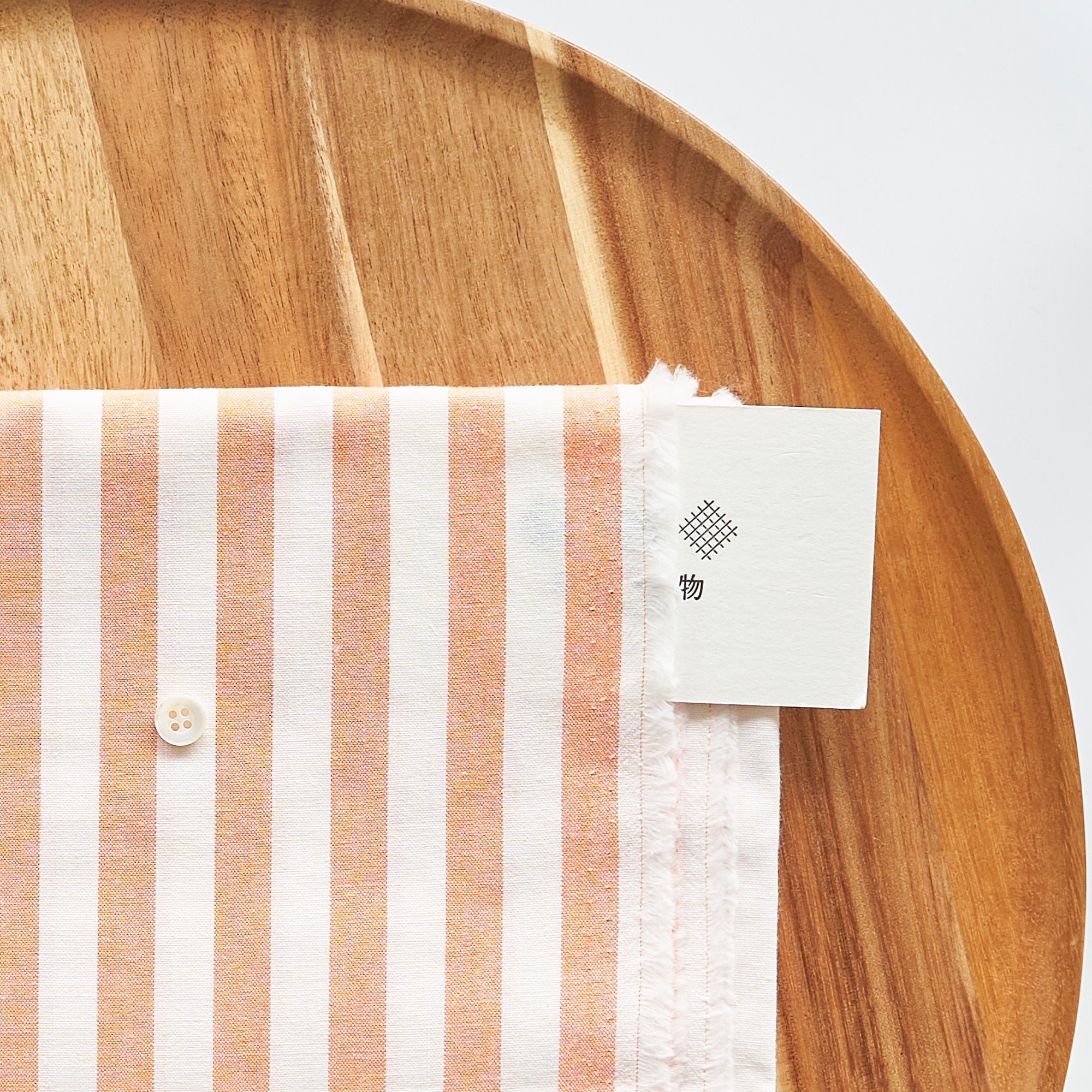 綿ポリ交織ダンガリー12mmストライプ#114 オレンジ