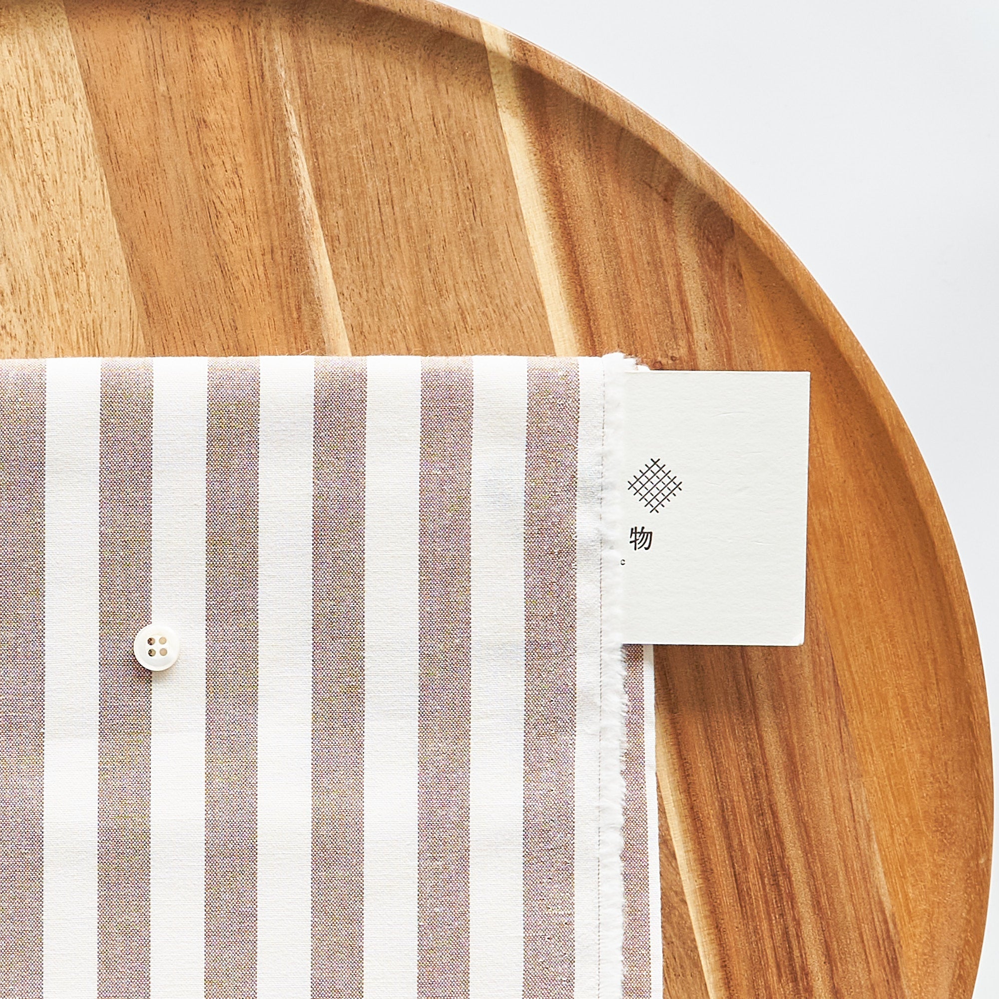 綿ポリ交織ダンガリー12mmストライプ#116 ココア