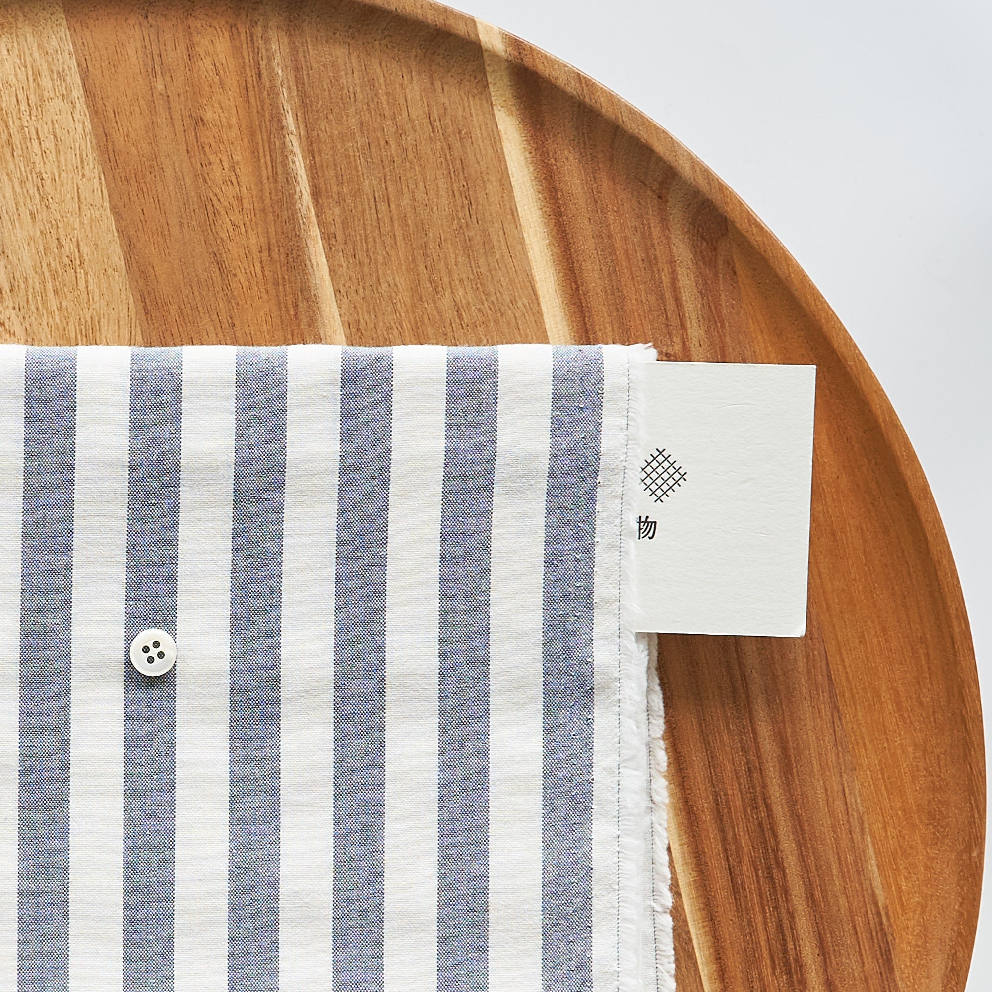 綿ポリ交織ダンガリー12mmストライプ#119 ネイビー