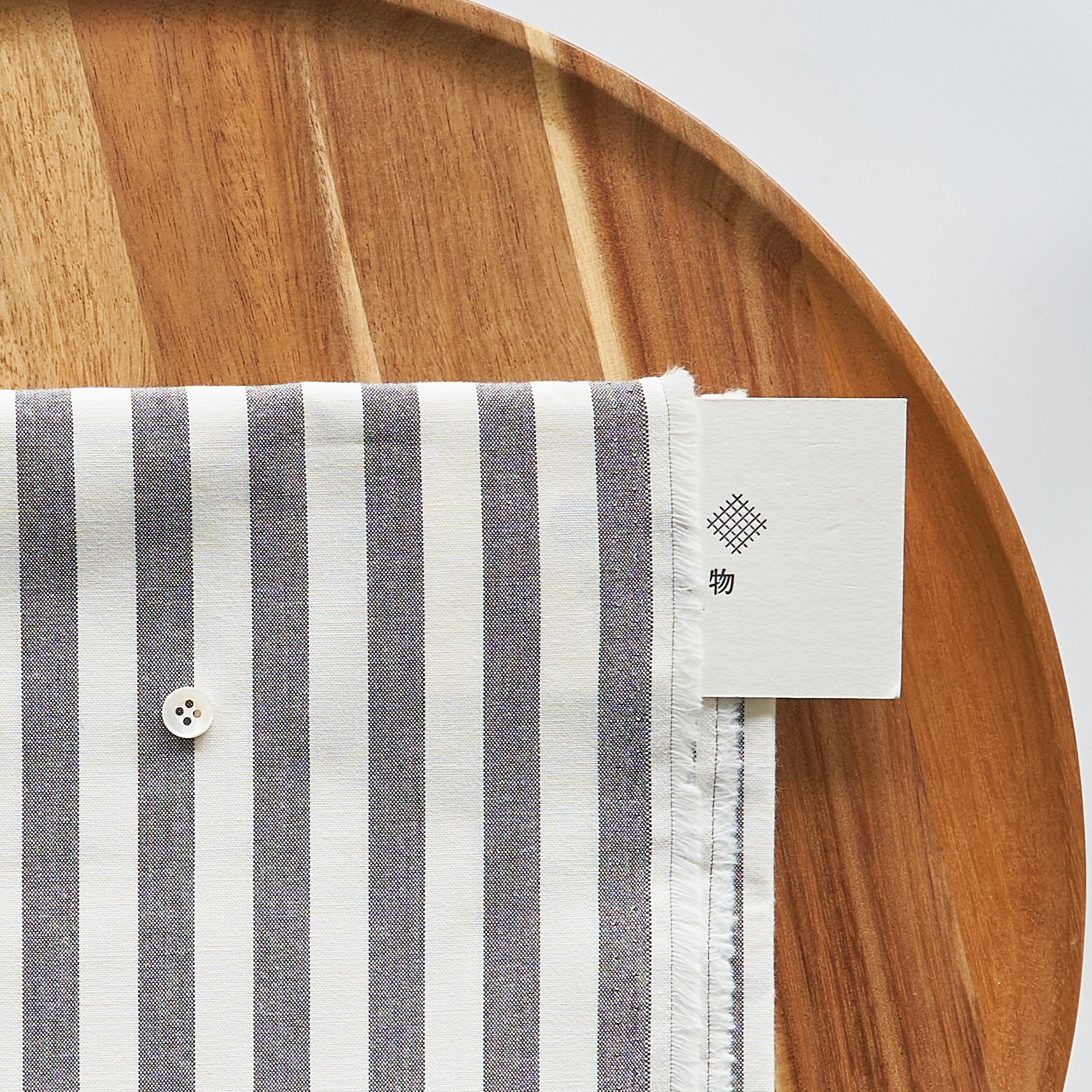 綿ポリ交織ダンガリー12mmストライプ#120 ダークグレー