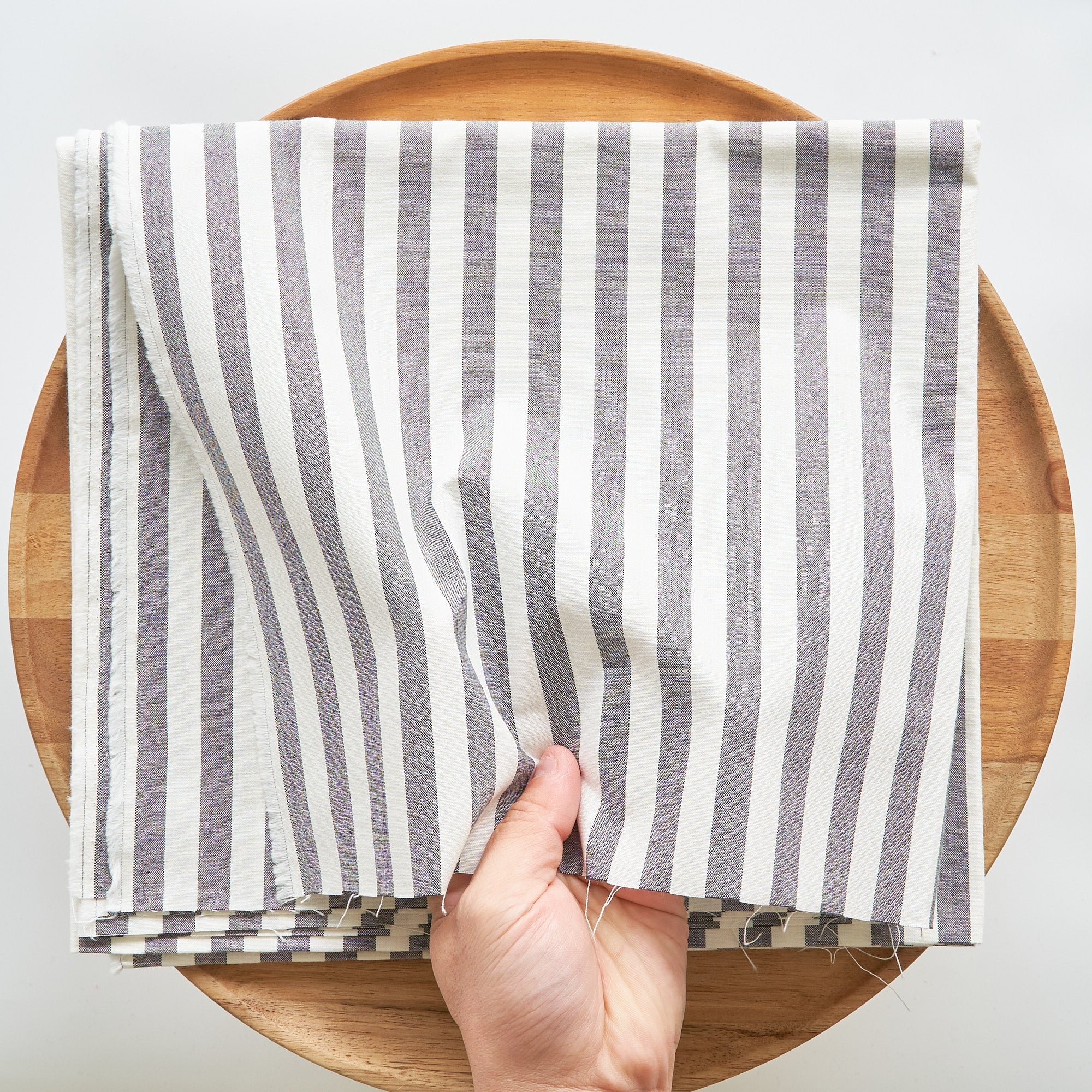 綿ポリ交織ダンガリー12mmストライプ#120 ダークグレー