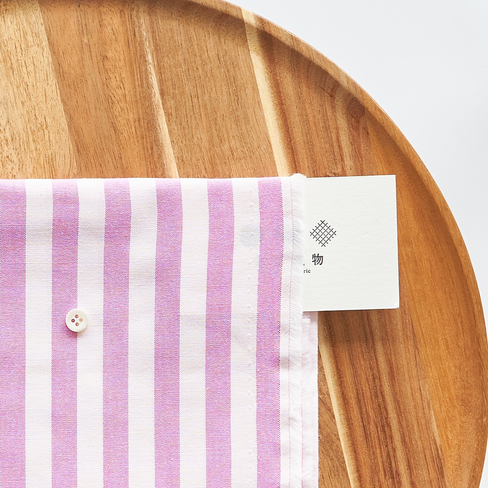 綿ポリ交織ダンガリー12mmストライプ#121 ラズベリー