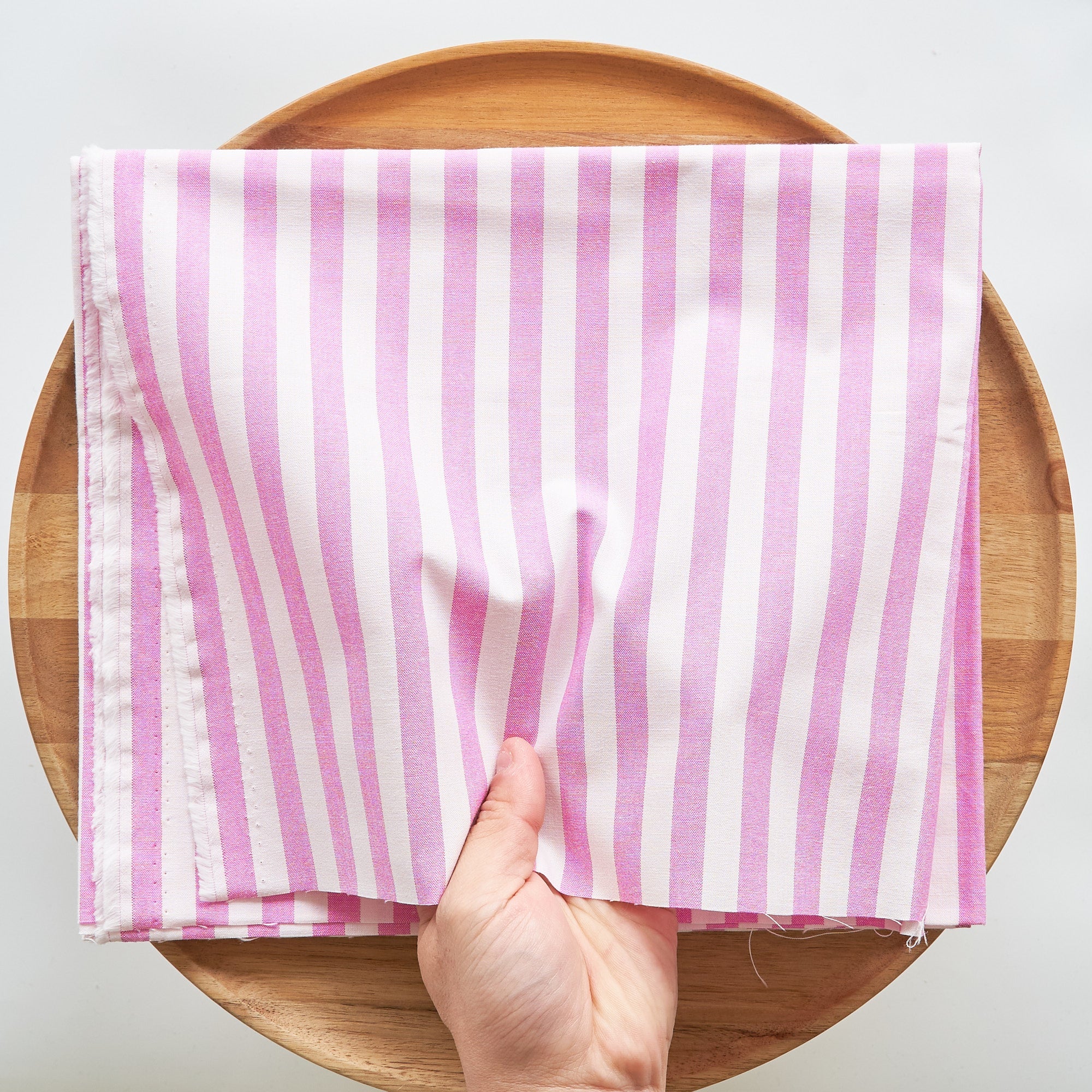 綿ポリ交織ダンガリー12mmストライプ#121 ラズベリー