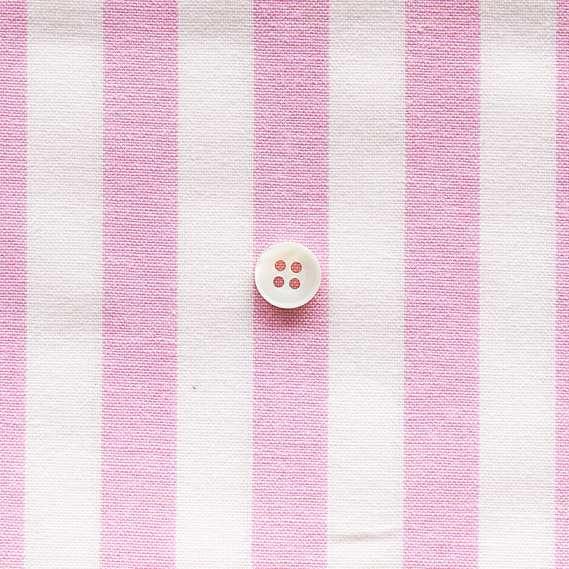 綿ポリダンガリー ストライプ#柄の大きさ_12mm#カラー_#122 コスモスピンク