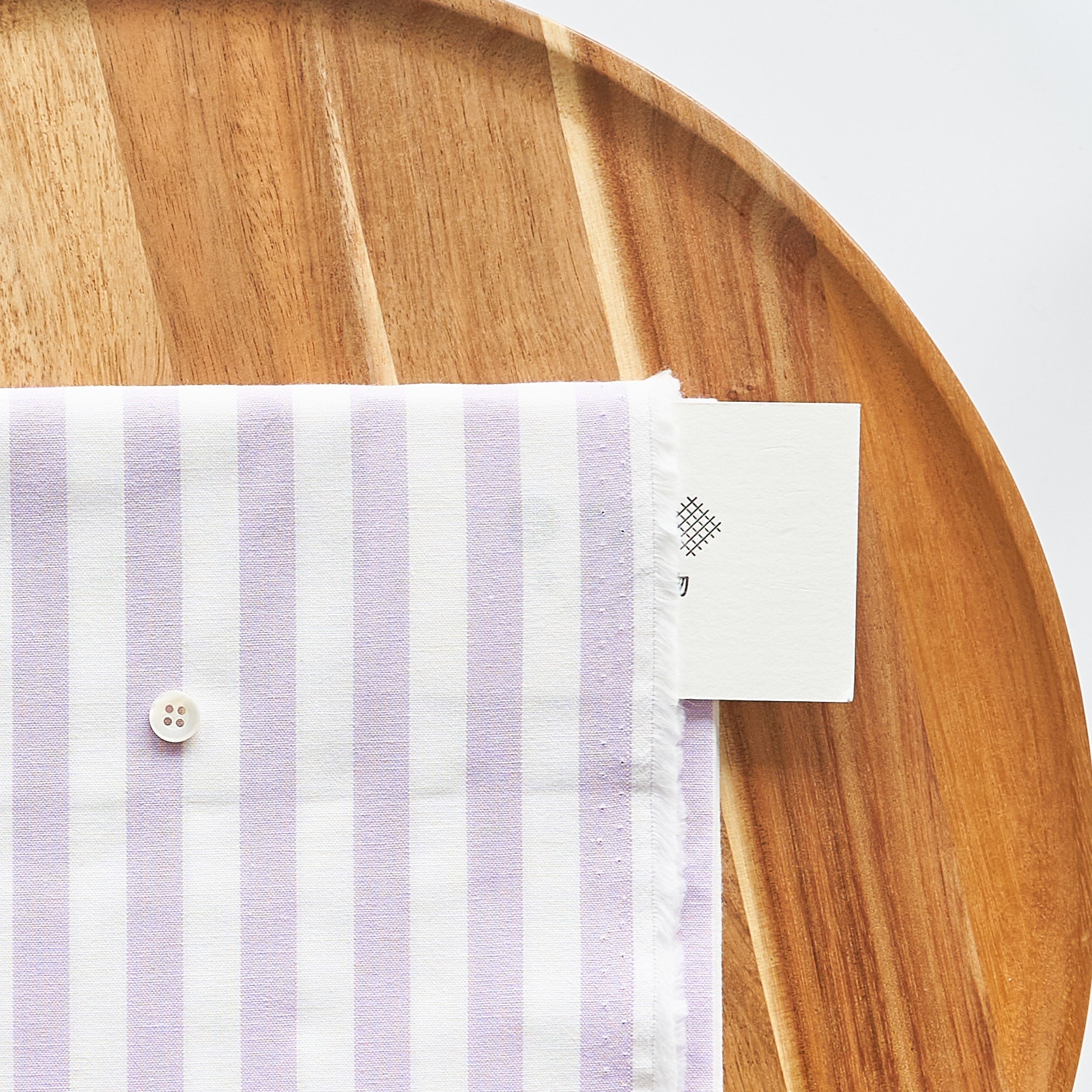 綿ポリ交織ダンガリー12mmストライプ#123 ペールラベンダー