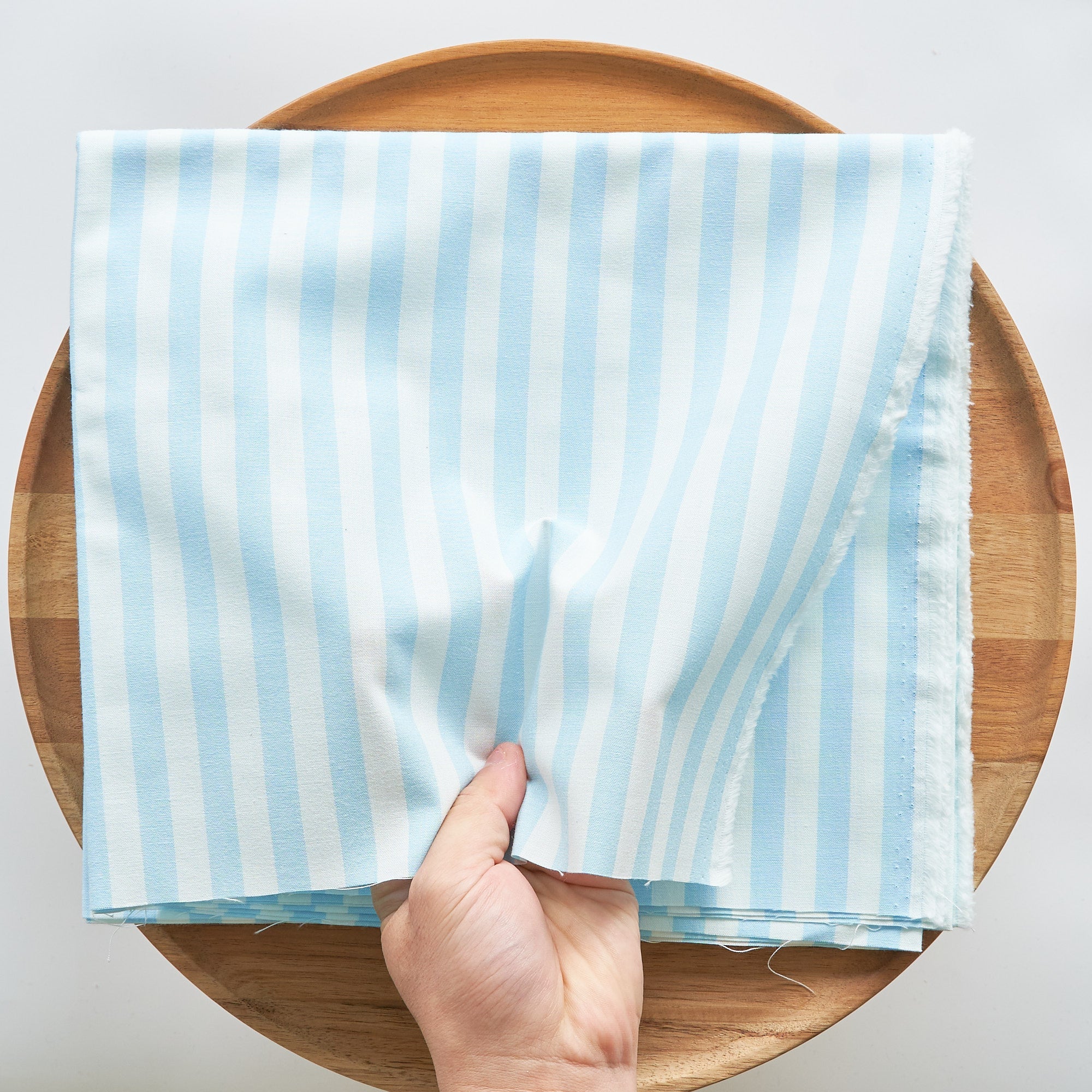 綿ポリ交織ダンガリー12mmストライプ#124 アクアブルー