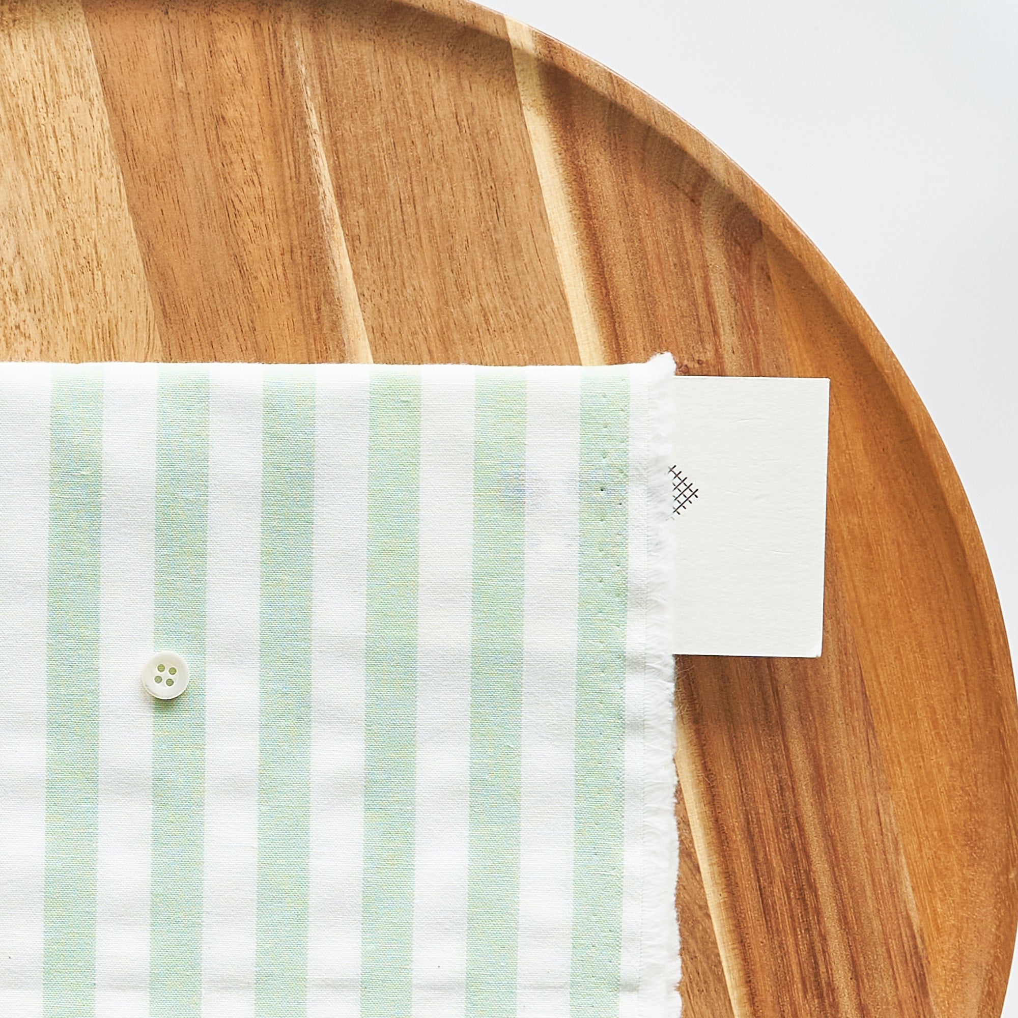 綿ポリ交織ダンガリー12mmストライプ#126 スプリンググリーン