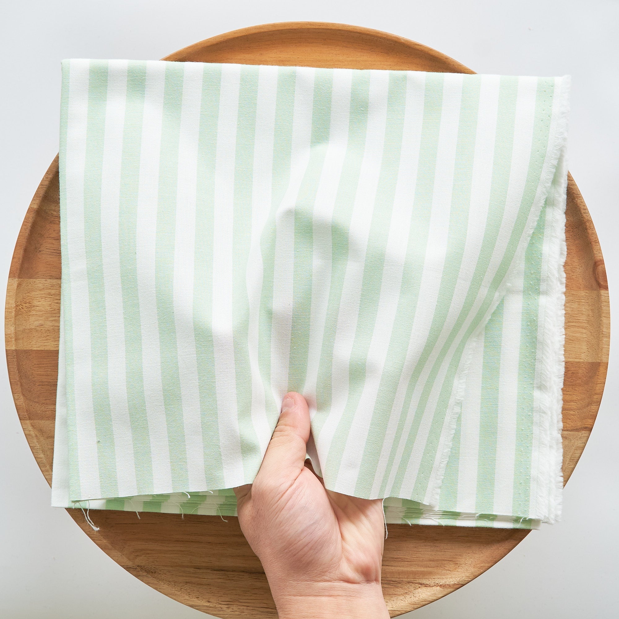 綿ポリ交織ダンガリー12mmストライプ#126 スプリンググリーン