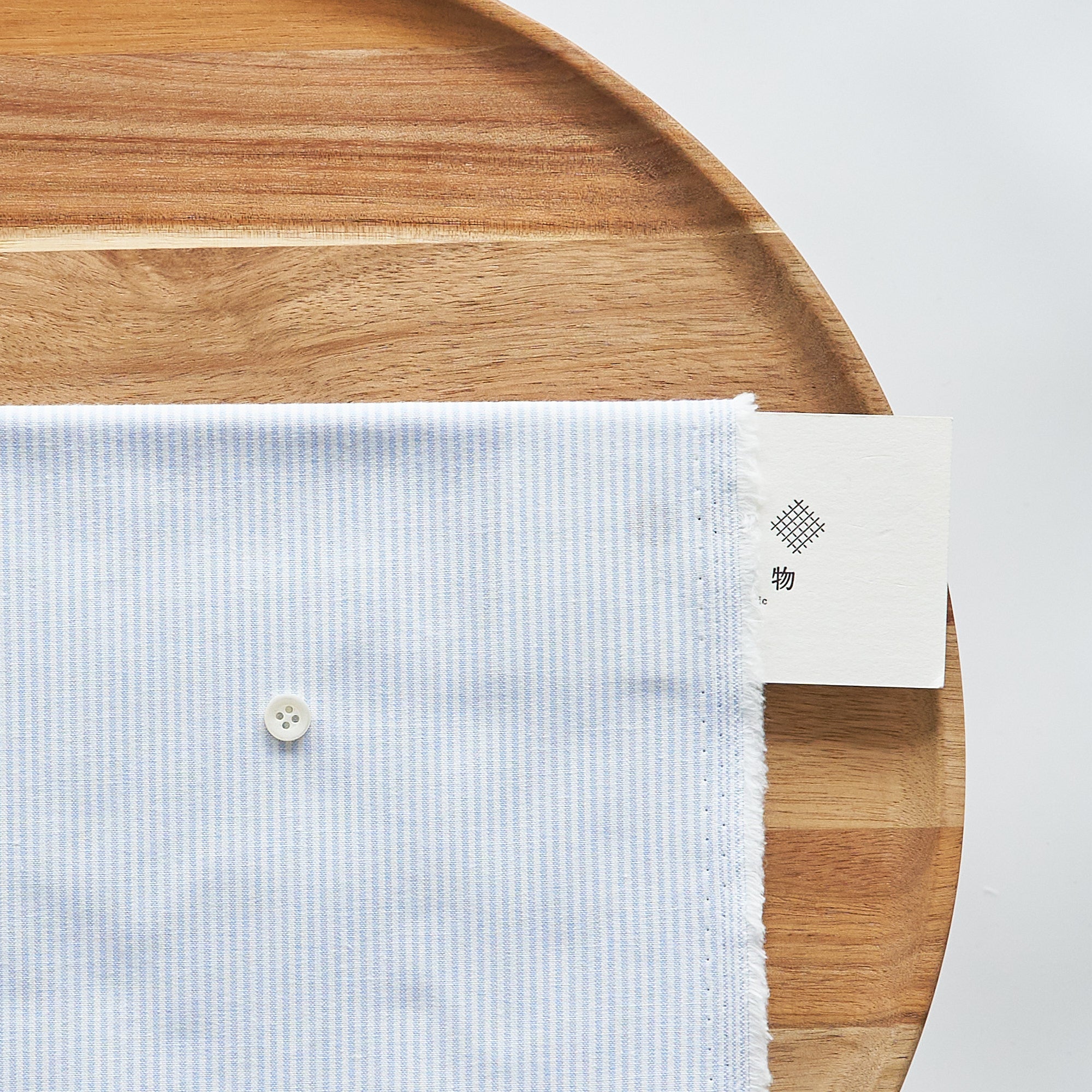 綿ポリ交織ダンガリー1.5mmストライプ#103 みずいろ