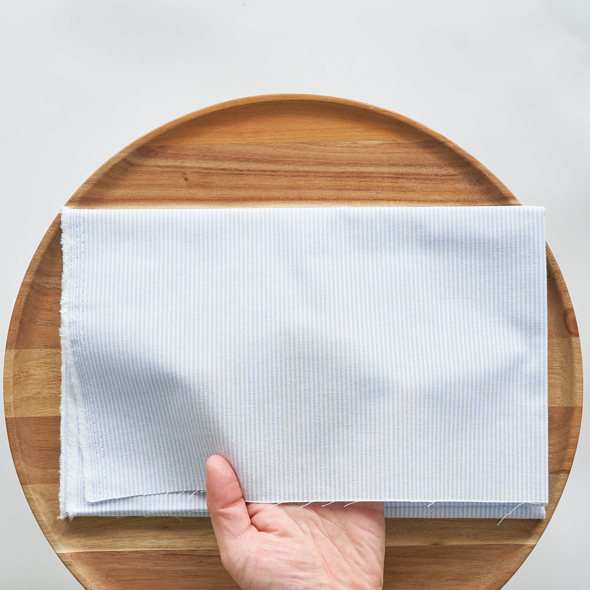 綿ポリ交織ダンガリー1.5mmストライプ#103 みずいろ