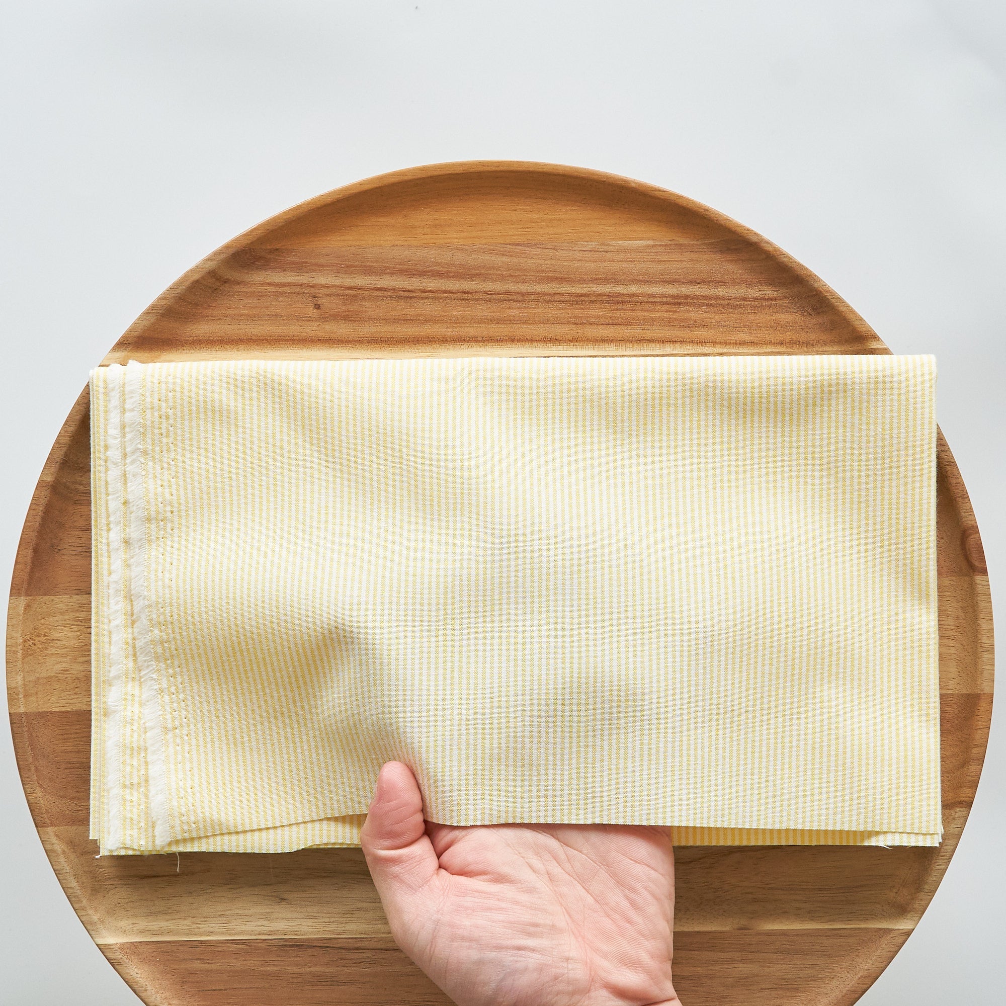 綿ポリ交織ダンガリー1.5mmストライプ#104 イエロー