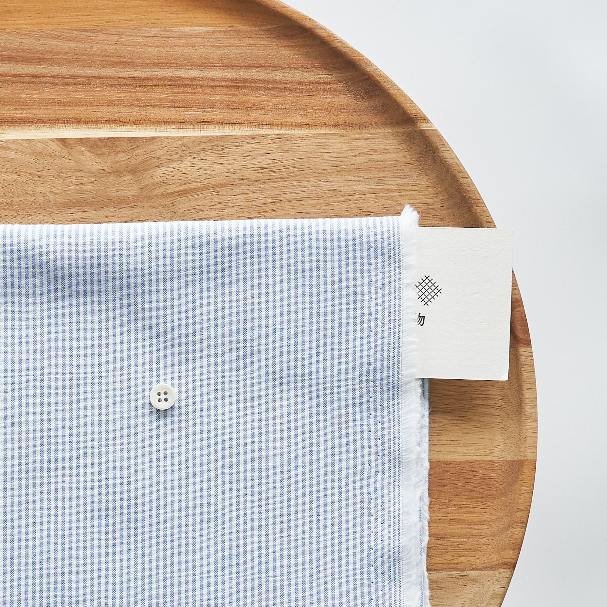 綿ポリ交織ダンガリー1.5mmストライプ#106 マリンブルー