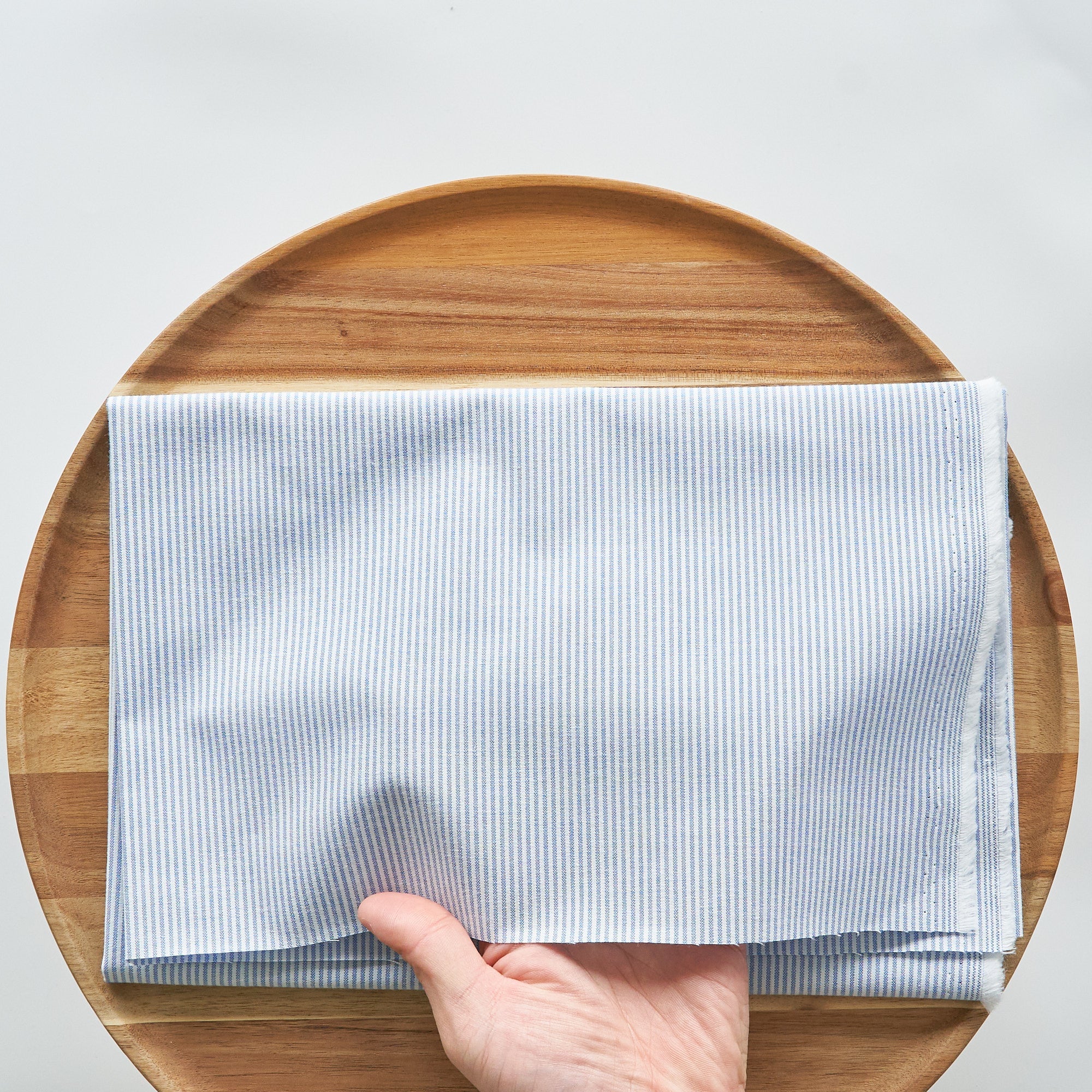 綿ポリ交織ダンガリー1.5mmストライプ#106 マリンブルー