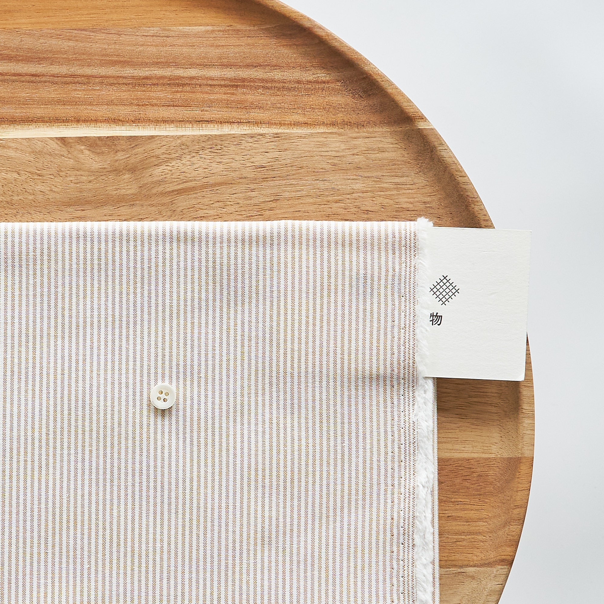 綿ポリ交織ダンガリー1.5mmストライプ#107 ベージュ