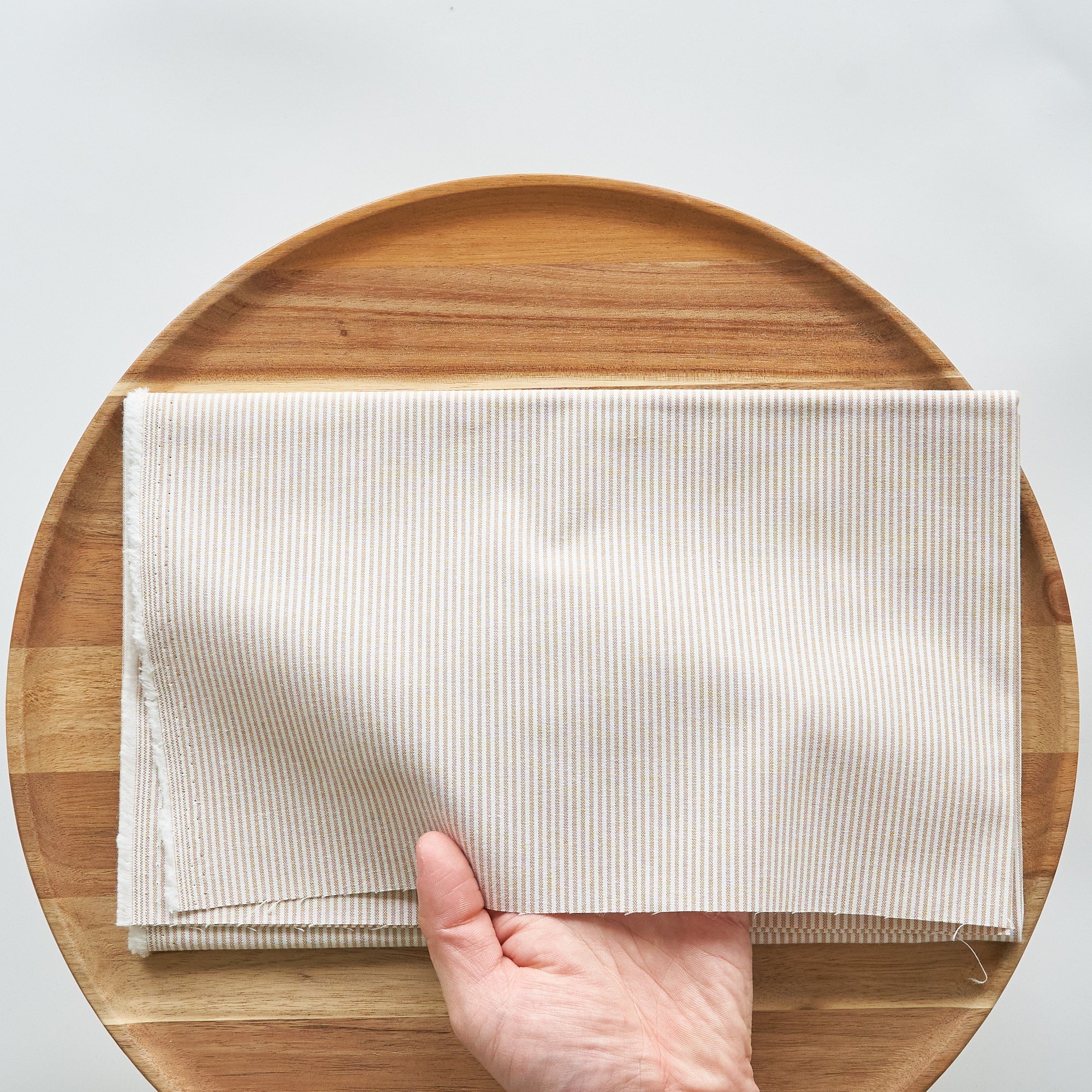 綿ポリ交織ダンガリー1.5mmストライプ#107 ベージュ