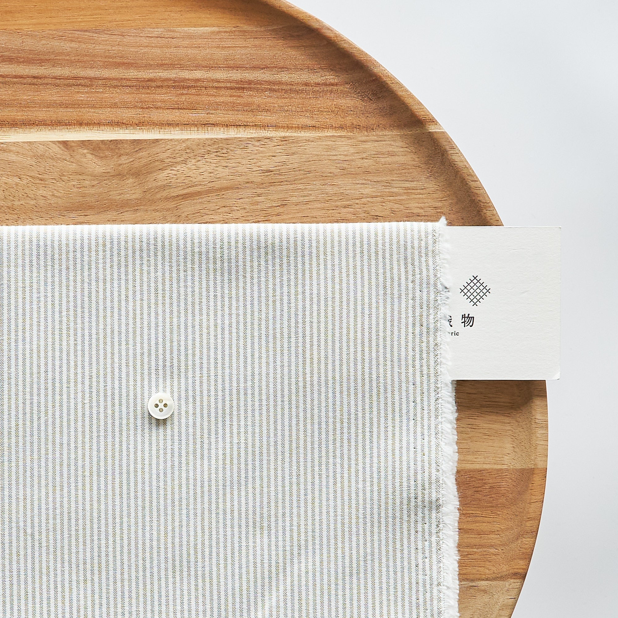 綿ポリ交織ダンガリー1.5mmストライプ#115 モスグリーン