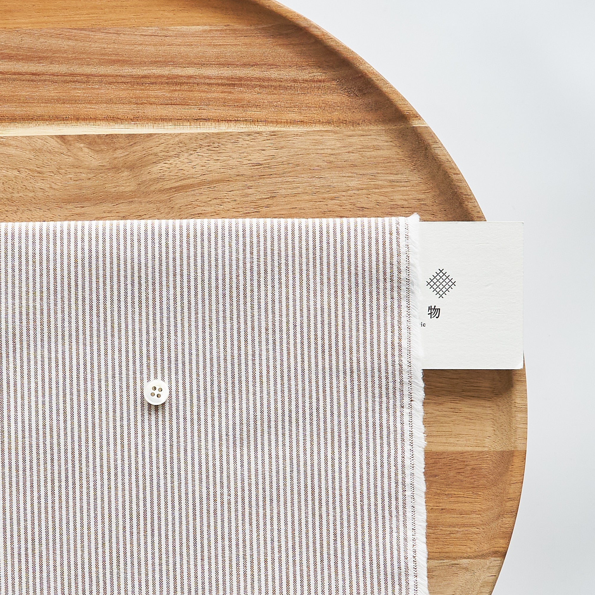 綿ポリ交織ダンガリー1.5mmストライプ#116 ココア