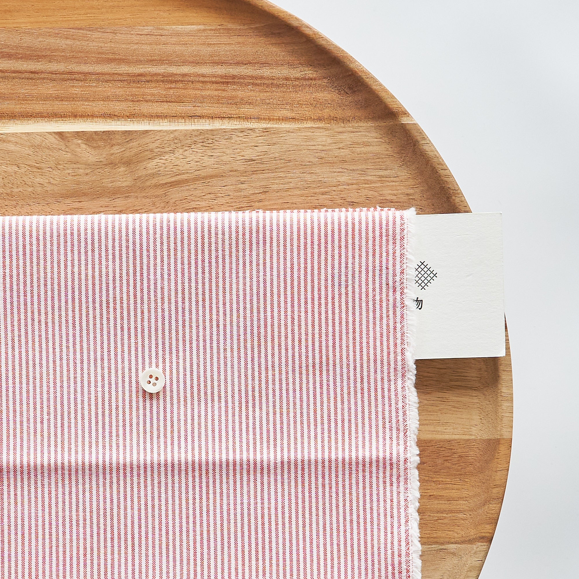 綿ポリ交織ダンガリー1.5mmストライプ#117 トマトレッド