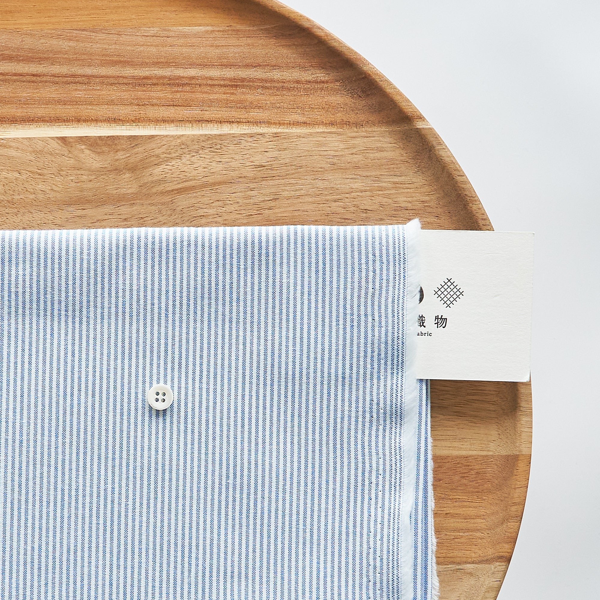 綿ポリ交織ダンガリー1.5mmストライプ#118 ブルー