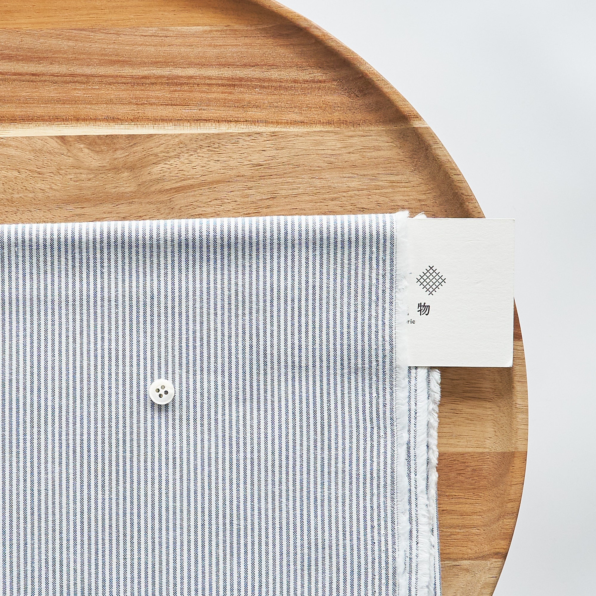 綿ポリ交織ダンガリー1.5mmストライプ#119 ネイビー