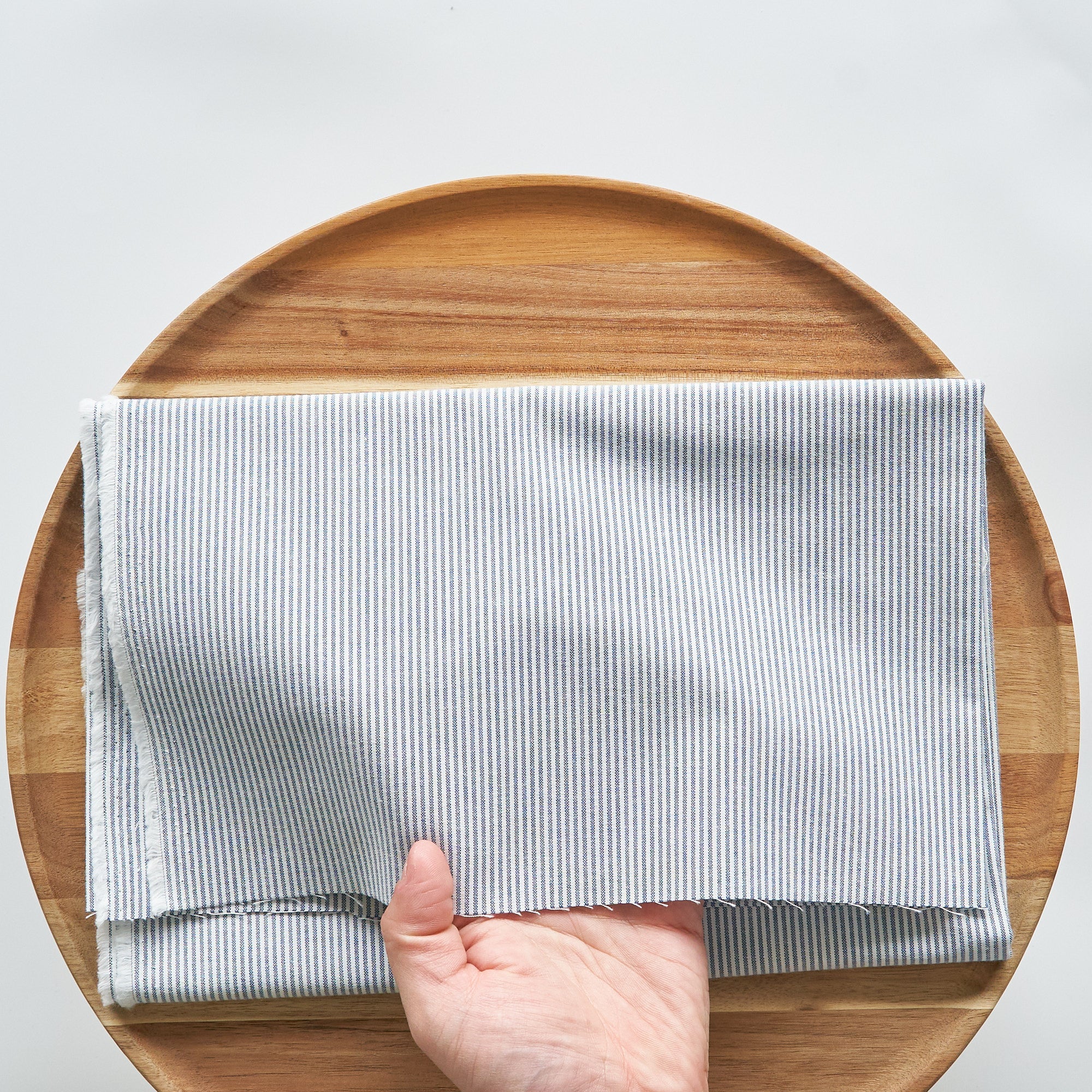 綿ポリ交織ダンガリー1.5mmストライプ#119 ネイビー