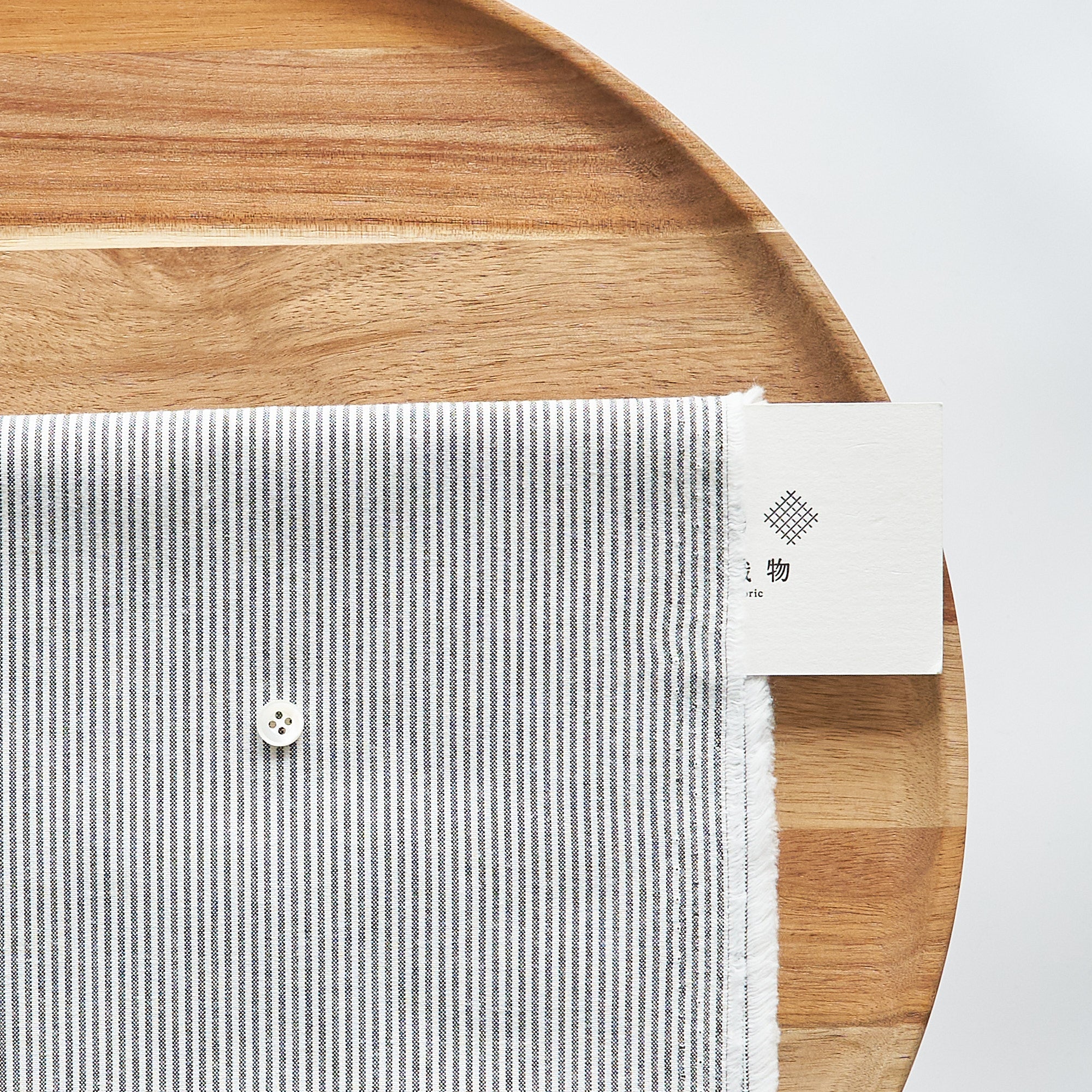 綿ポリ交織ダンガリー1.5mmストライプ#120 ダークグレー