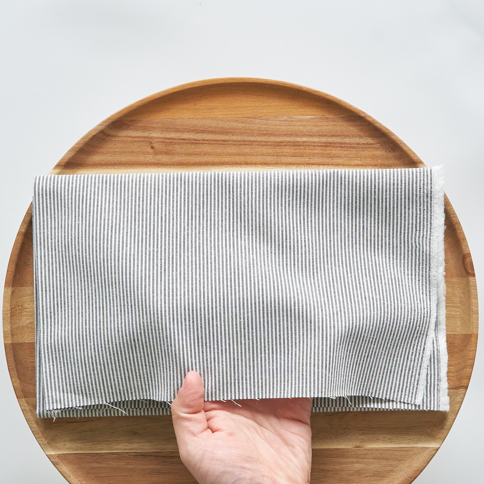 綿ポリ交織ダンガリー1.5mmストライプ#120 ダークグレー