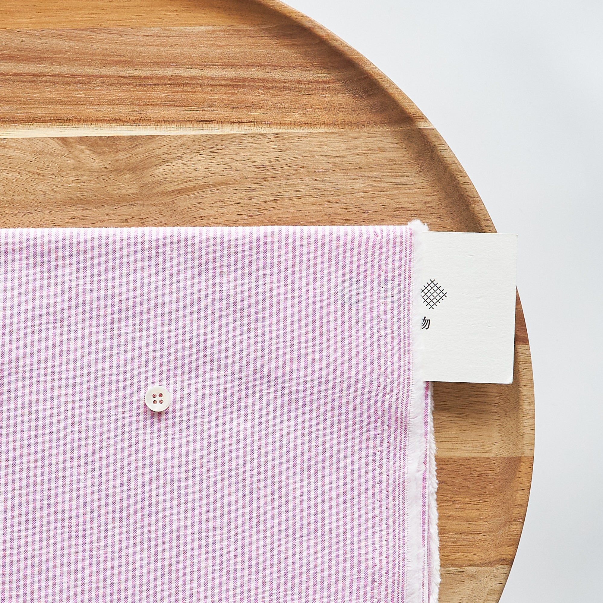 綿ポリ交織ダンガリー1.5mmストライプ#121 ラズベリー