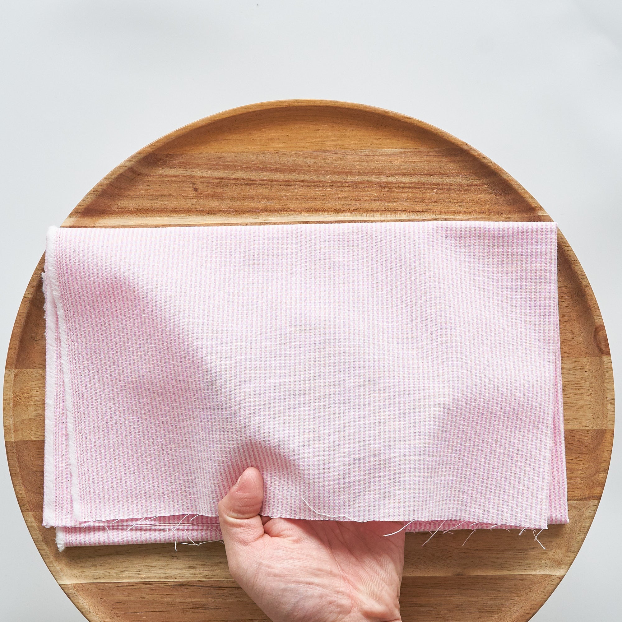 綿ポリ交織ダンガリー1.5mmストライプ#122 コスモスピンク