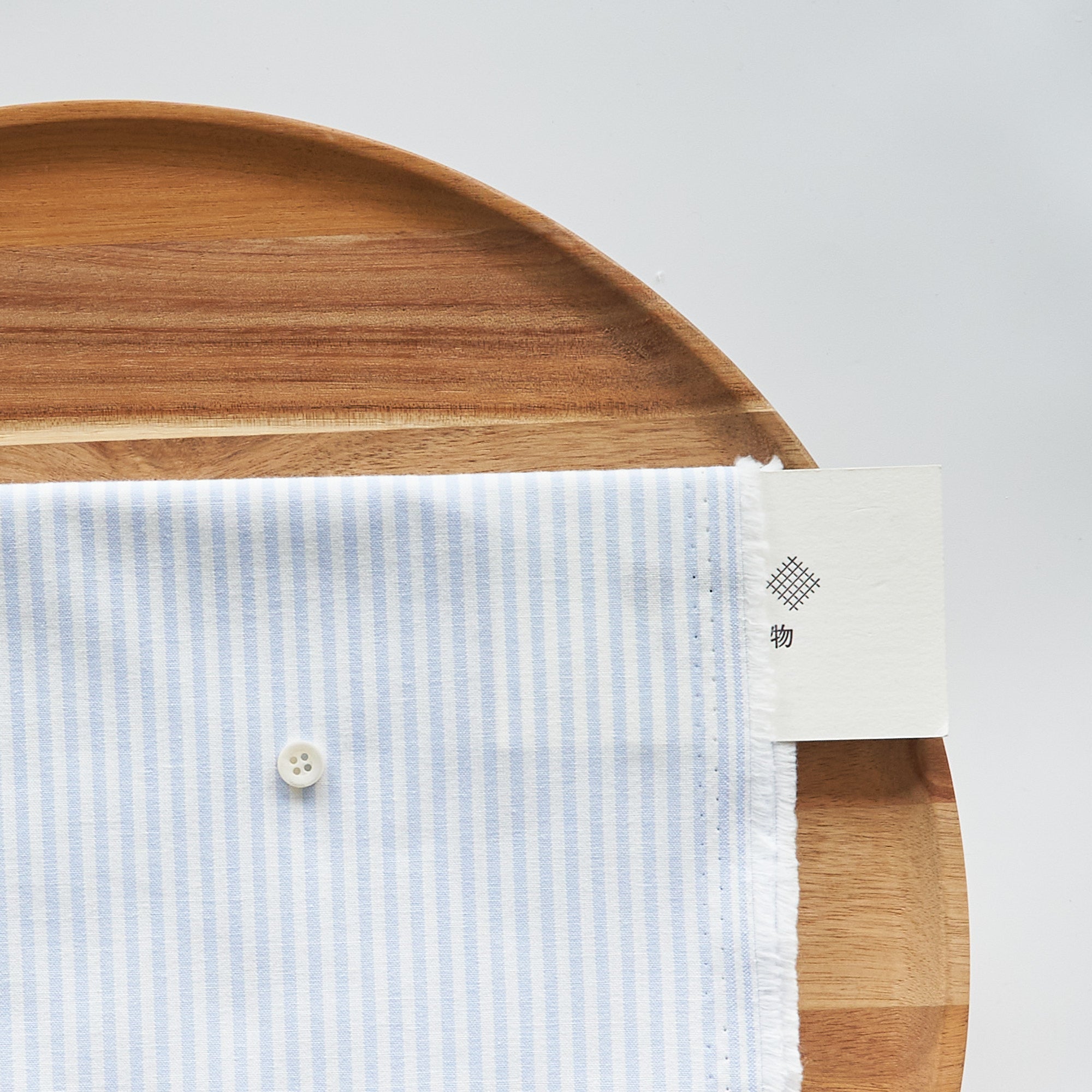 綿ポリ交織ダンガリー3mmストライプ#103 みずいろ